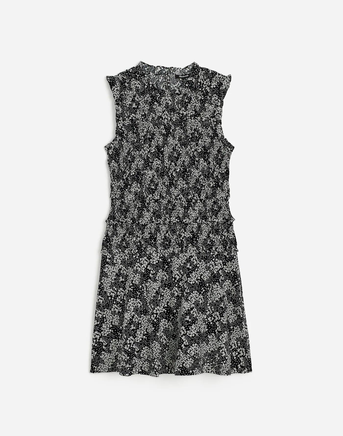 Smocked Crewneck Mini Dress in Floral Product Image