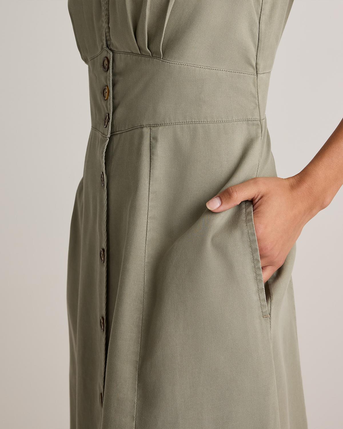 Quince | Women's Vintage Wash Tencel Button Front Midi Dress Product Image