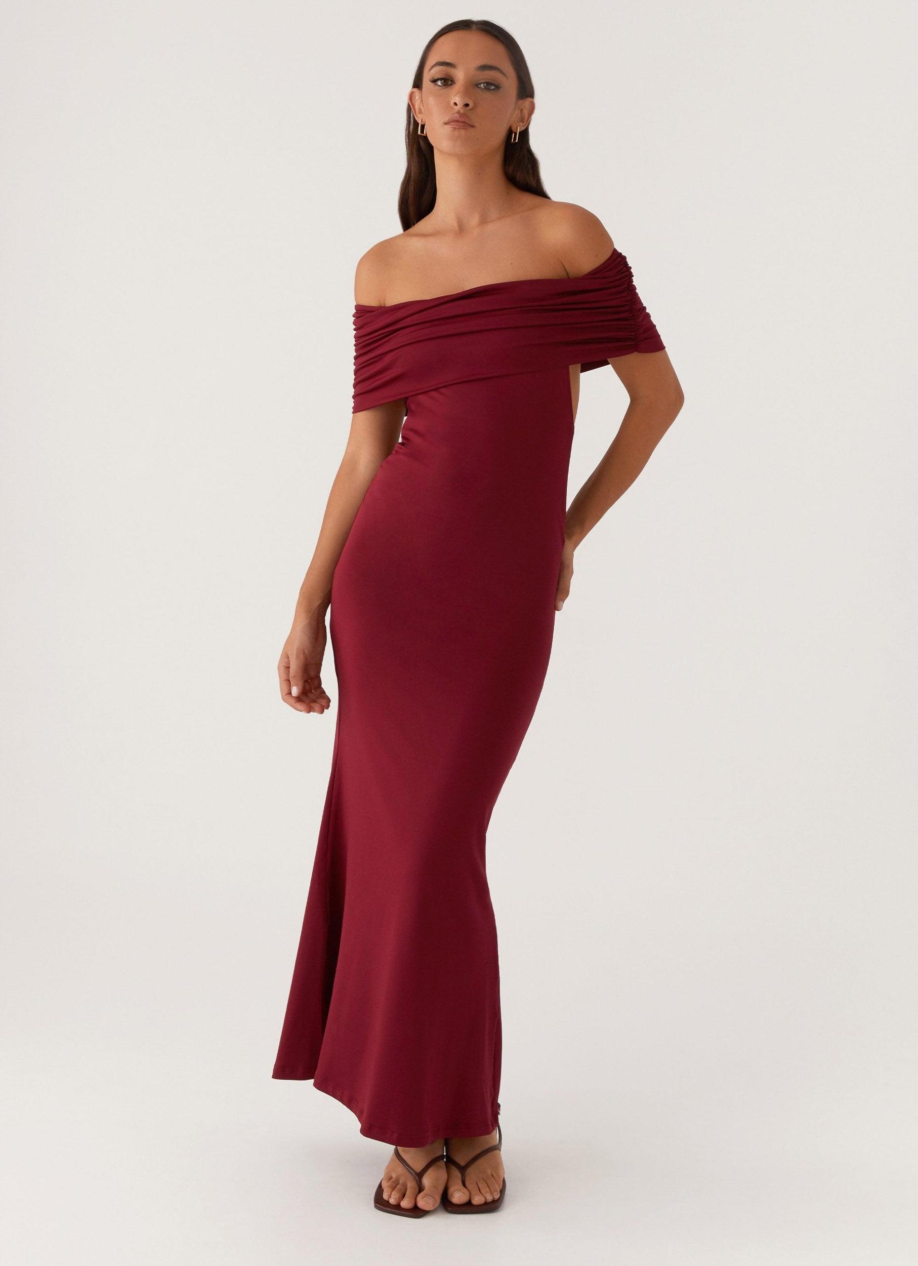 Maude Maxi Dress - Maroon Product Image