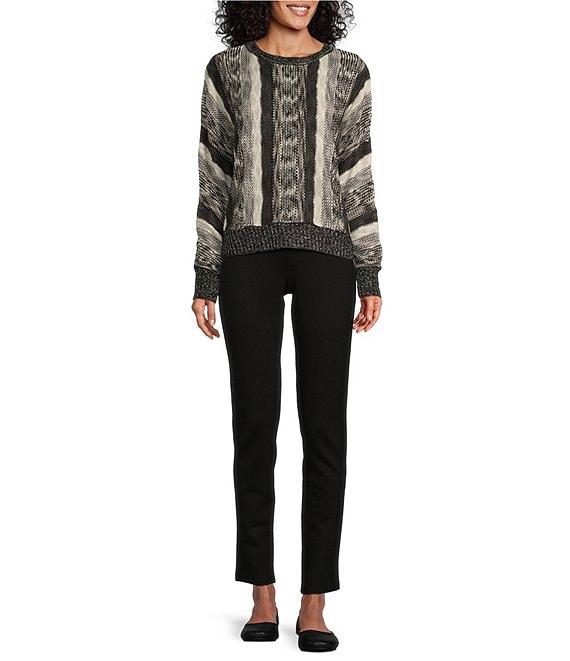 Westbound Stripe Cuffed Long Sleeve Relaxed Crew Neck Sweater Product Image