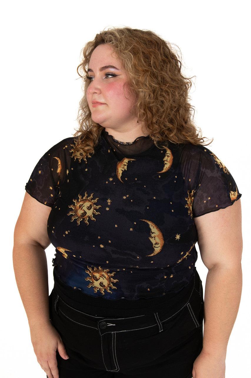 Extended Sizes Celestial Mesh Tee Product Image