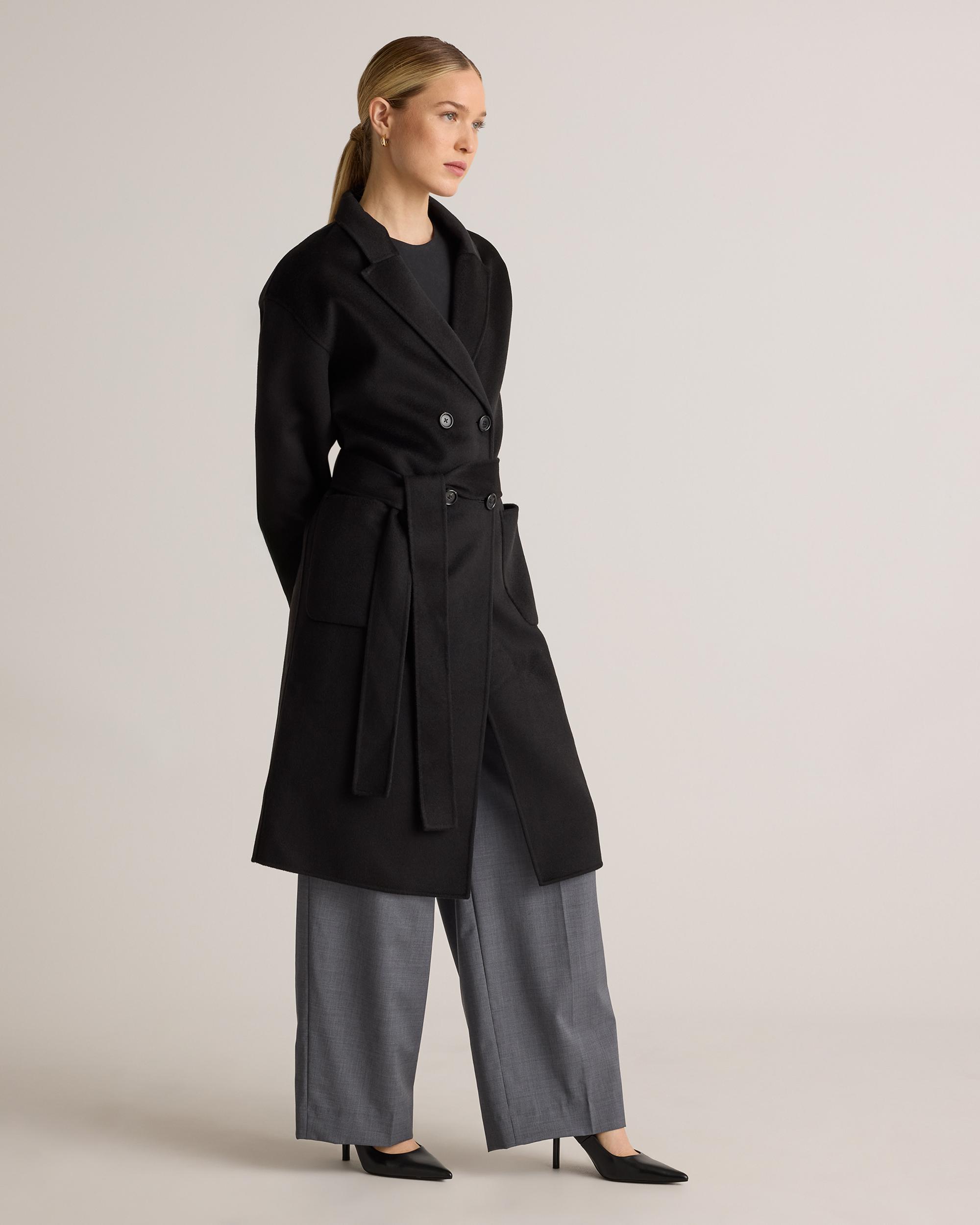 Quince | Women's 100% Mongolian Cashmere Double-Faced Double-Breasted Wrap Coat Product Image