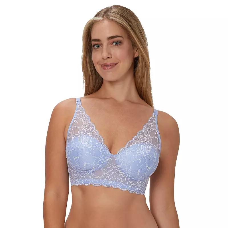 Maidenform® Lightly Lined Convertible Lace Bralette DM1188, Women's, Size: 38 D, Blue With White Product Image