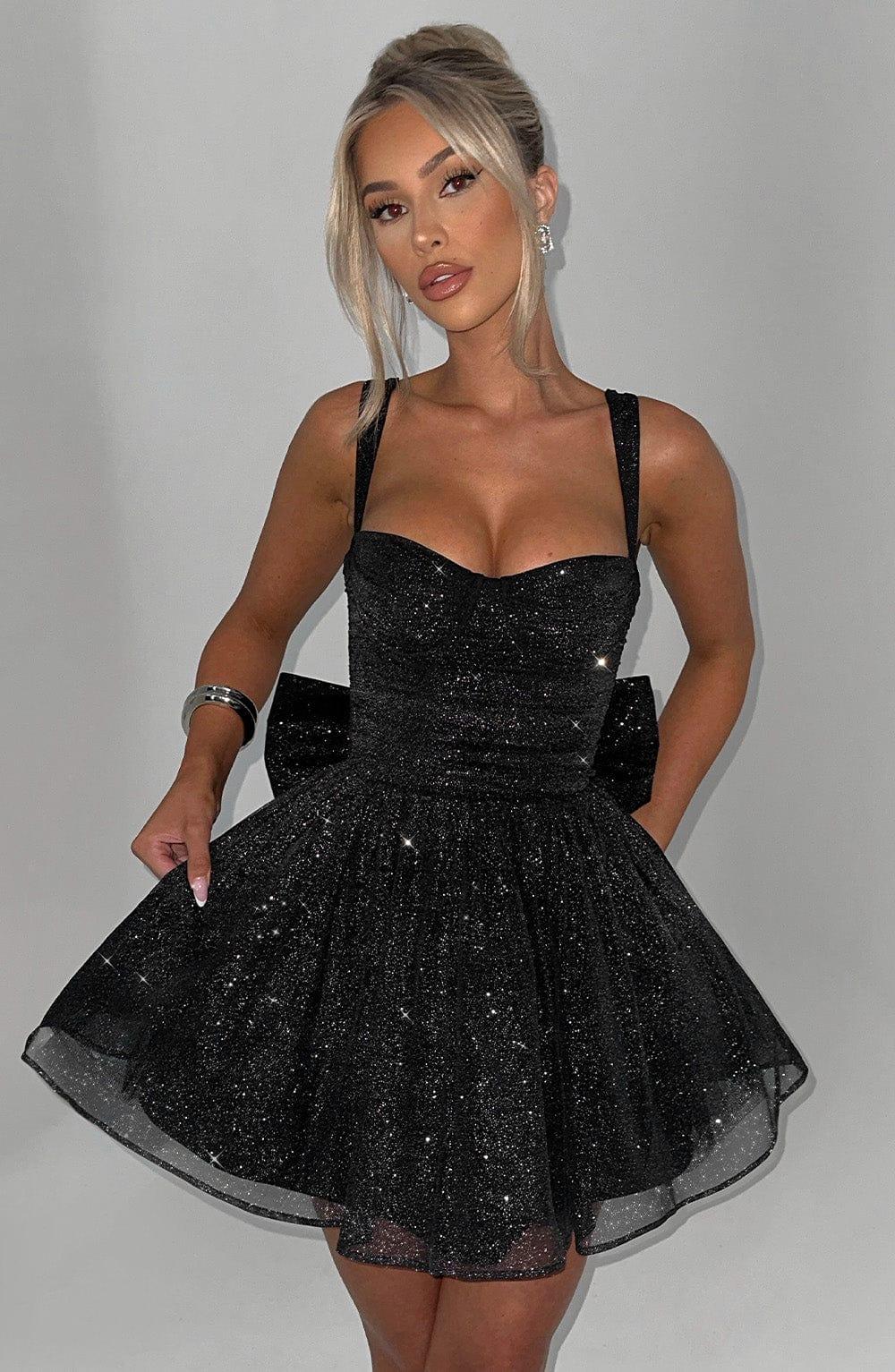 Polly Mini Dress - Black Sparkle Product Image