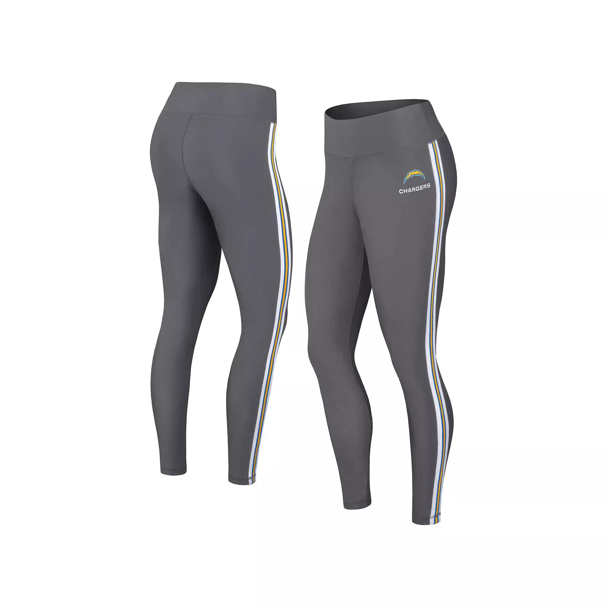 Women's WEAR by Erin Andrews Charcoal Los Angeles Chargers Color Block Leggings,  Product Image