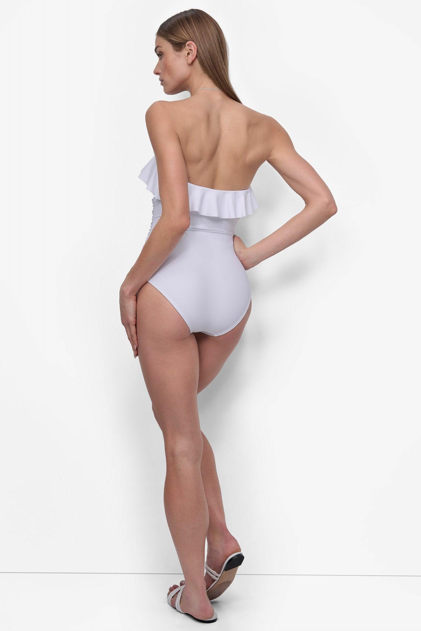 RUFFLED PINUP BANDEAU ONE PIECE Product Image