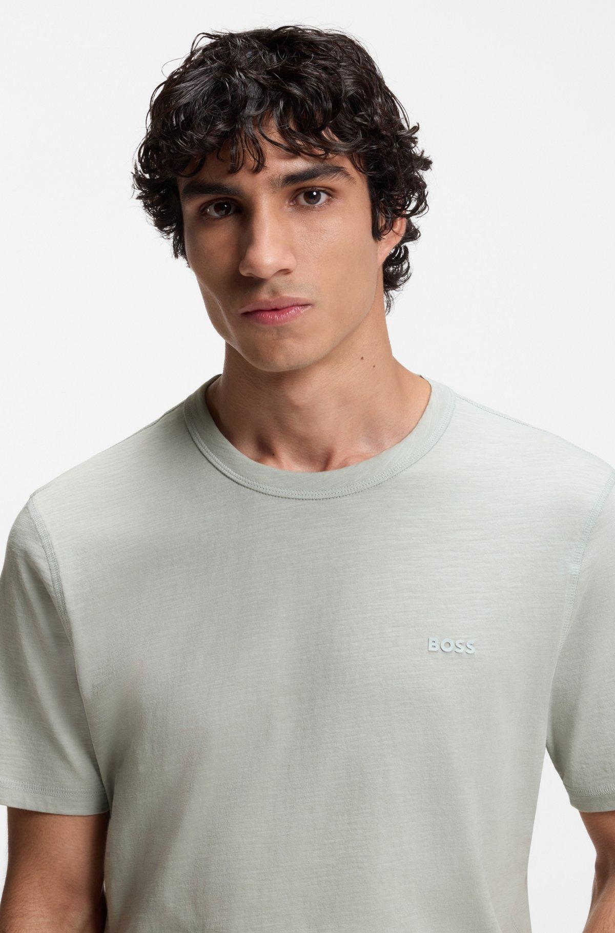 Slub-cotton T-shirt with logo detail Product Image