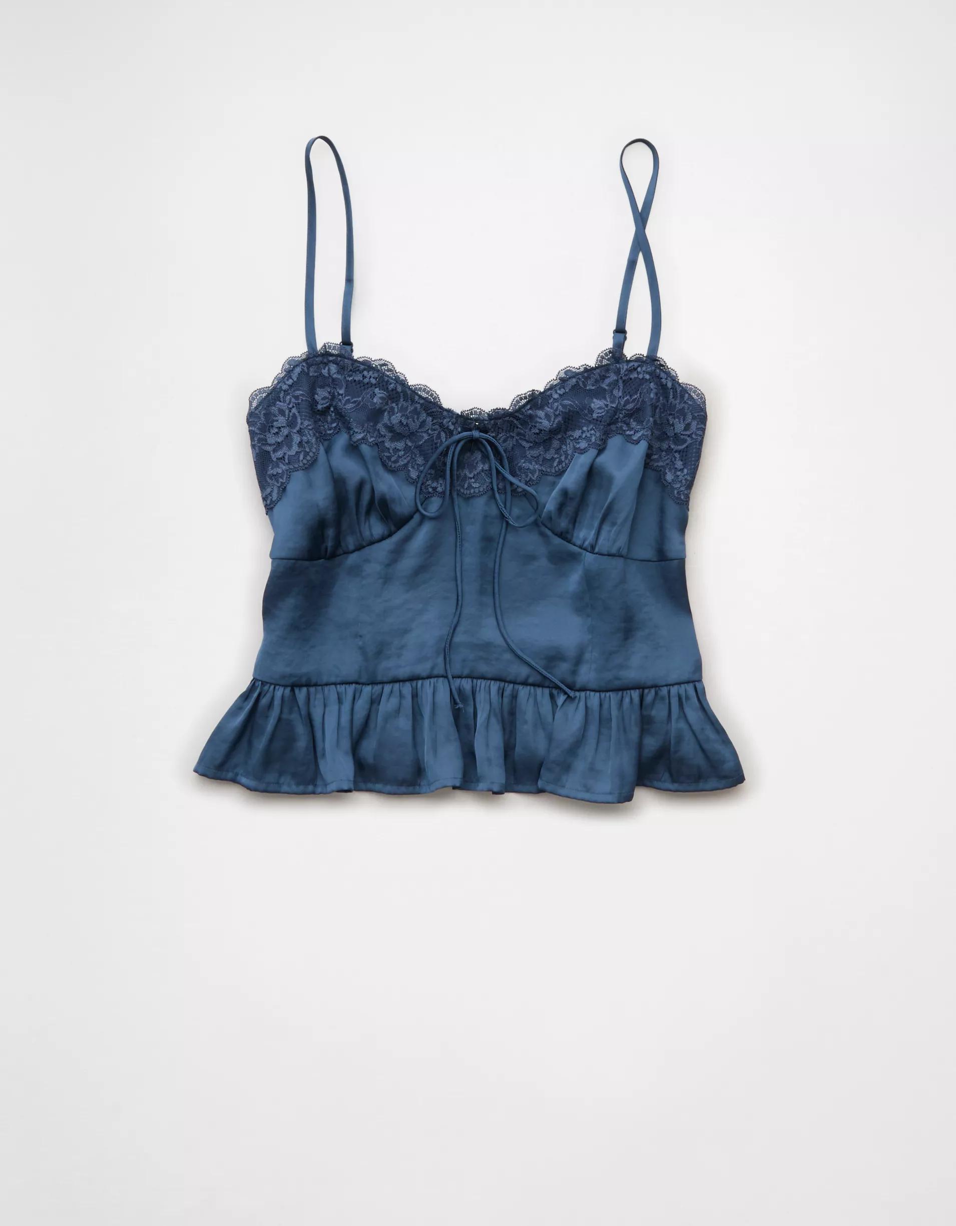 AE Satin Peplum Tank Top Product Image