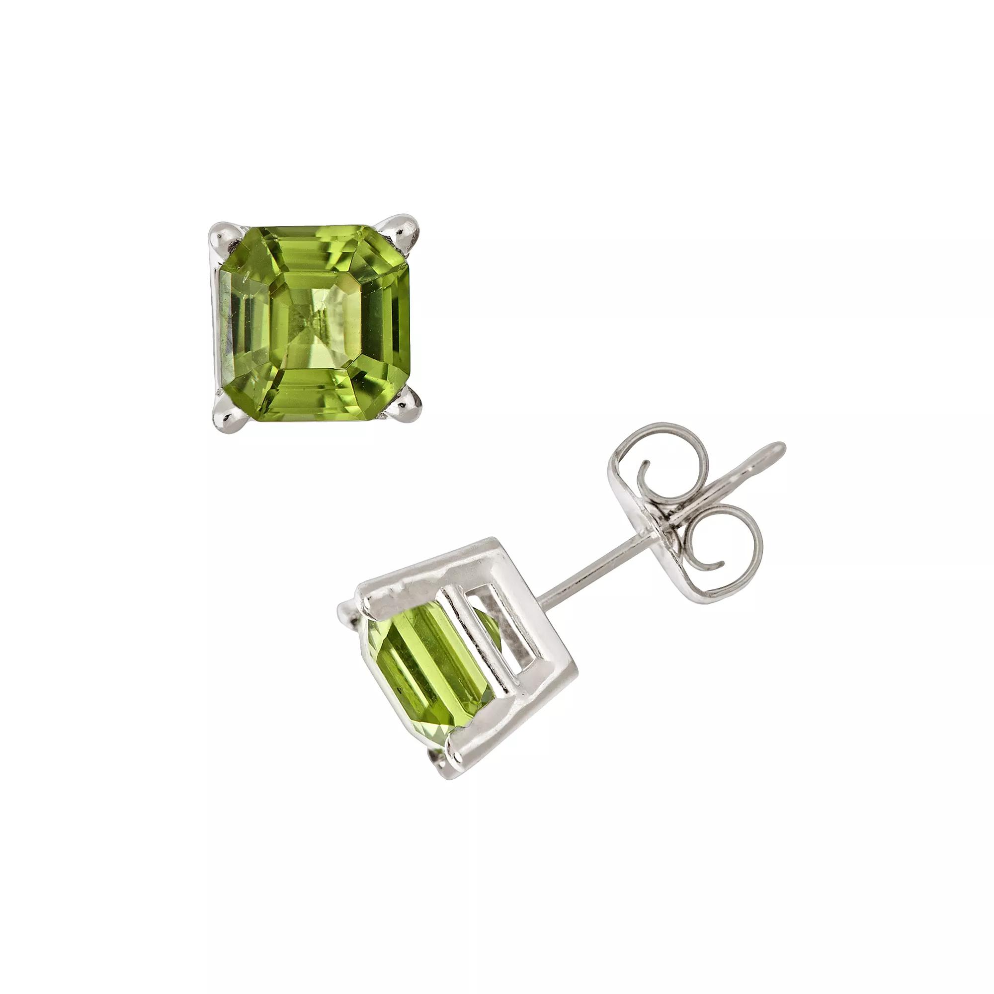 Celebration Gems Sterling Silver Peridot Stud Earrings, Women's, Multicolor Product Image