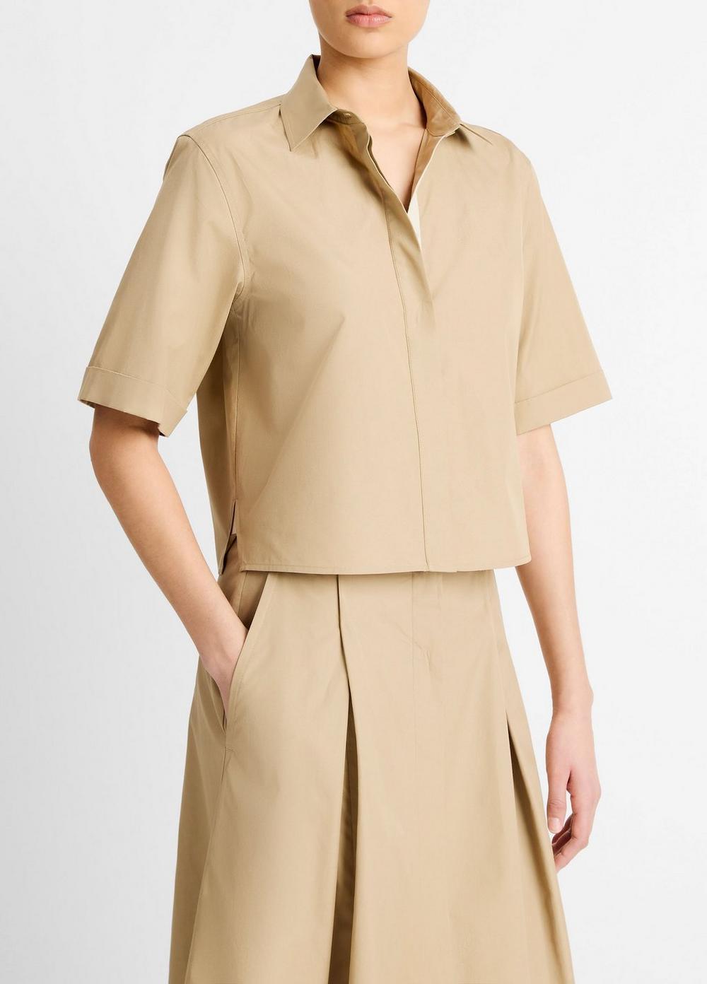 Canvas Tape Cotton Button-Front Shirt Product Image