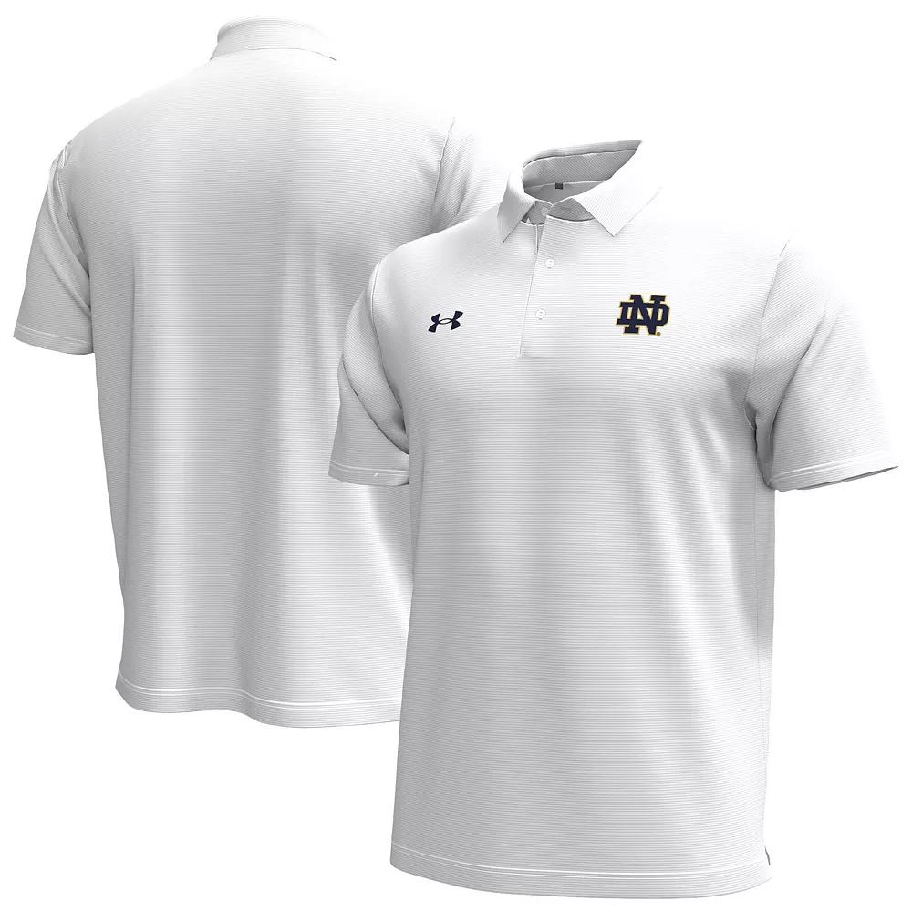 Men's Under Armour White Notre Dame Fighting Irish Playoff Chest Stripe Performance Polo,  Product Image