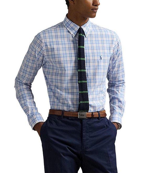 Polo Ralph Lauren Classic Fit Plaid Tattersall Stretch Poplin Long Sleeve Woven Shirt Product Image