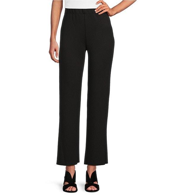 IC Collection Knit Elastic Waist Coordinating Wide Leg Pull-On Coordinating Ankle Pants Product Image