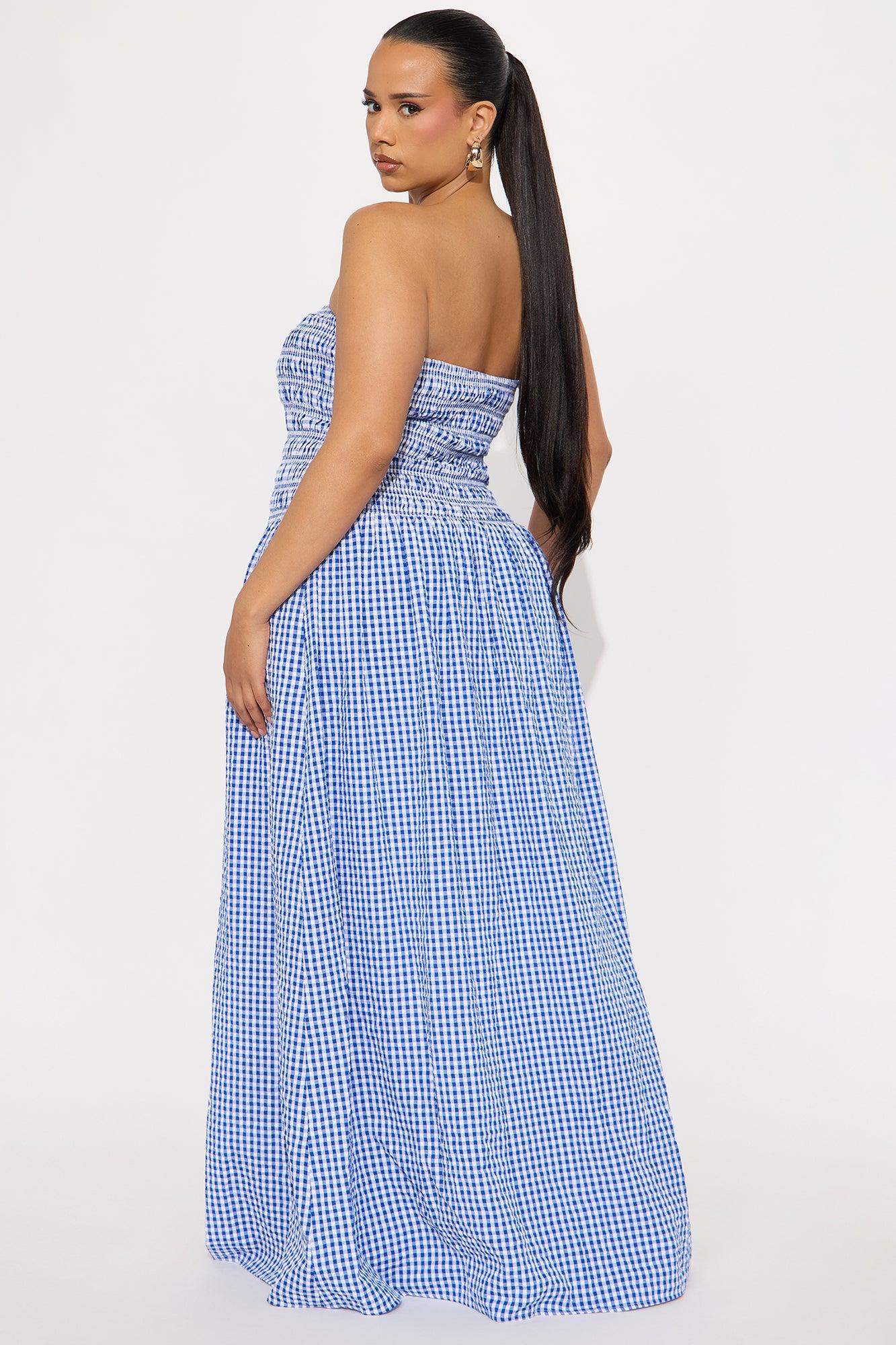 Swept Away Poplin Maxi Dress - Royal Product Image