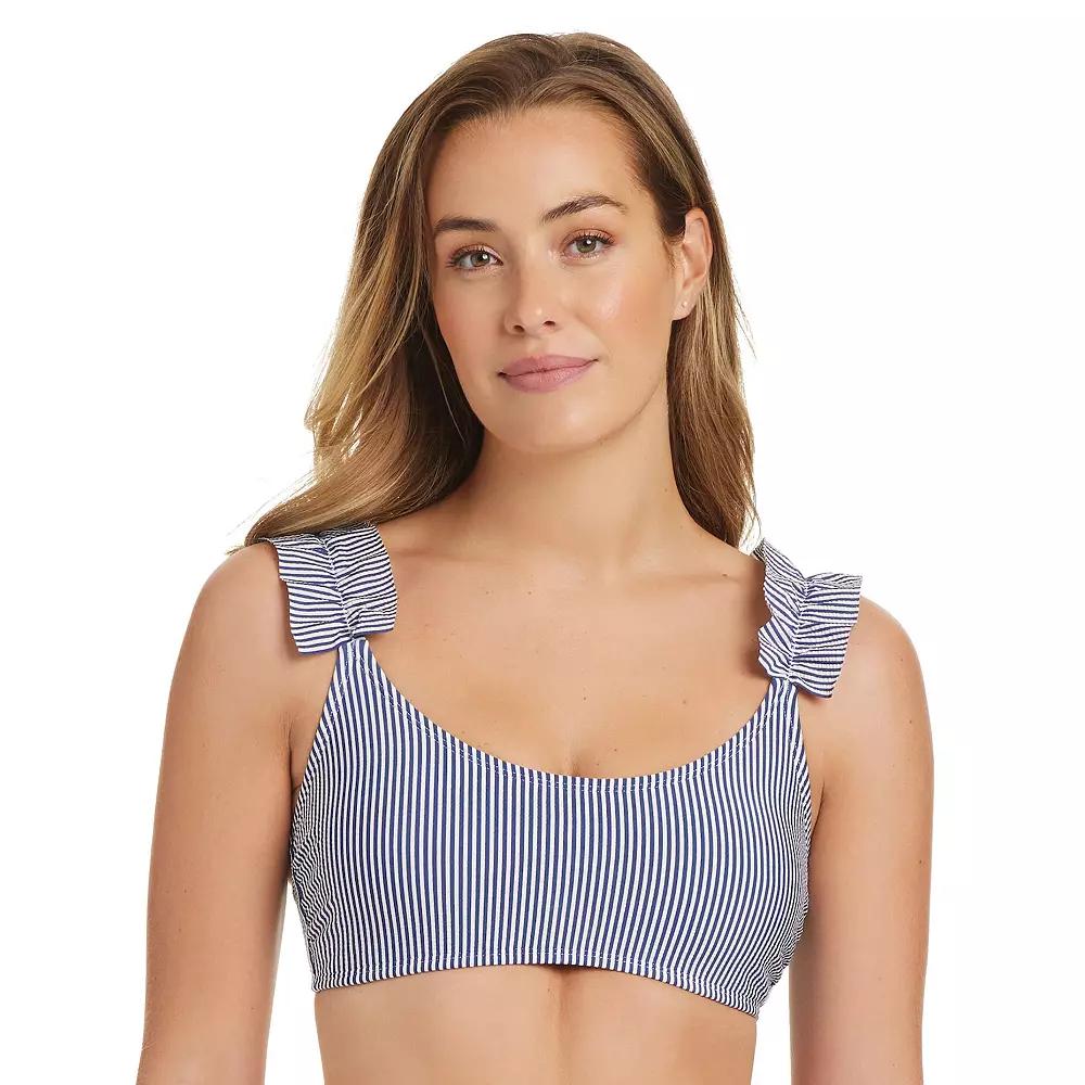 Women's Draper James Ruffle Strap Bralette Swim Top, Size: XXL, Blue Product Image