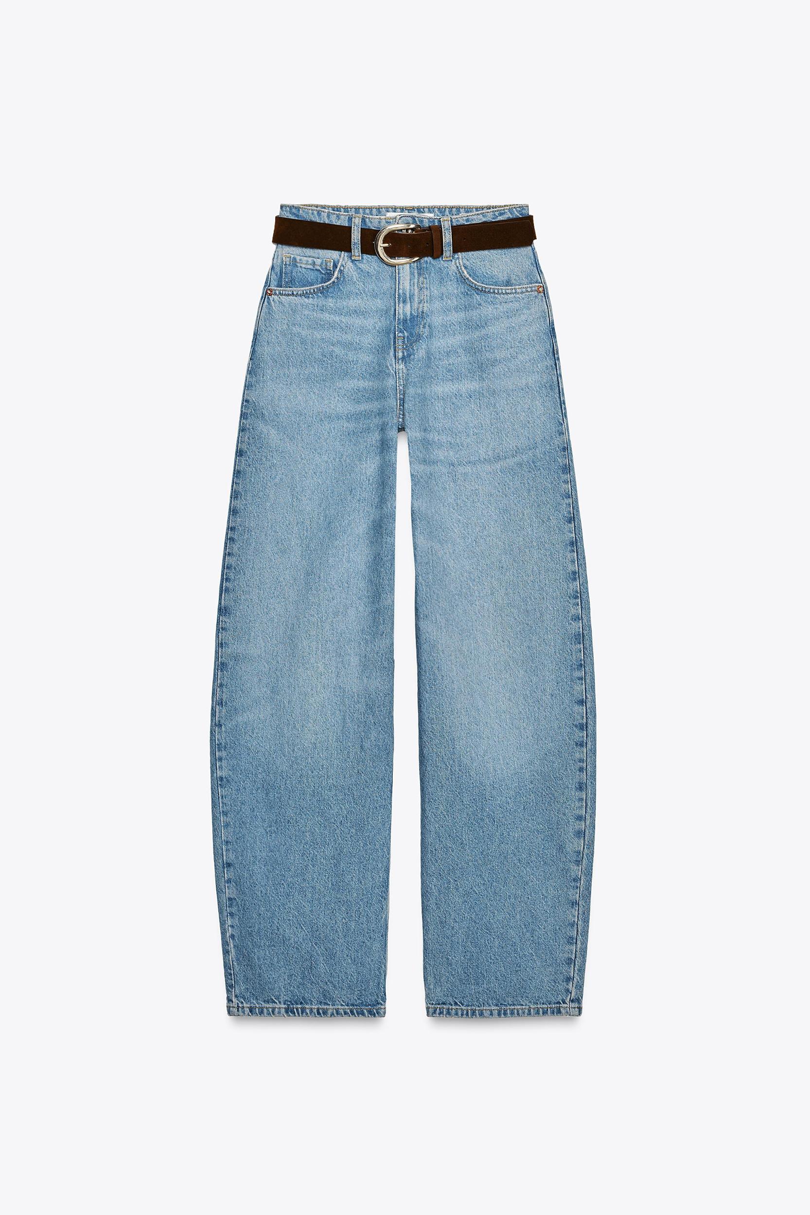 Z1975 HIGH-WAISTED WIDE LEG TAPERED BELTED JEANS Product Image