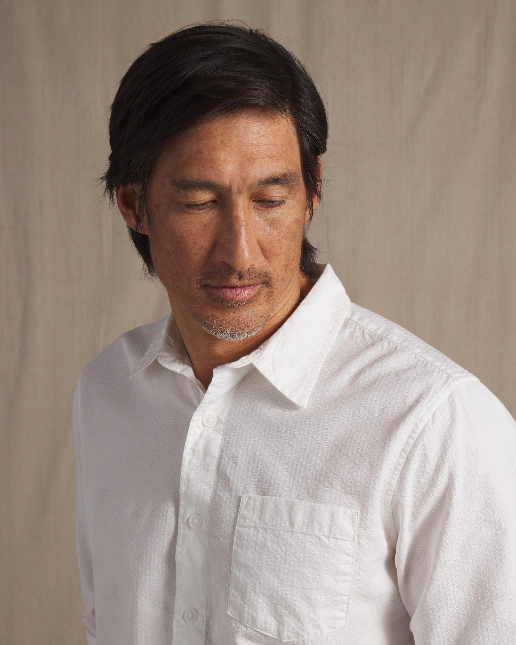 Lorenzo Dobby Weave Shirt - White Product Image