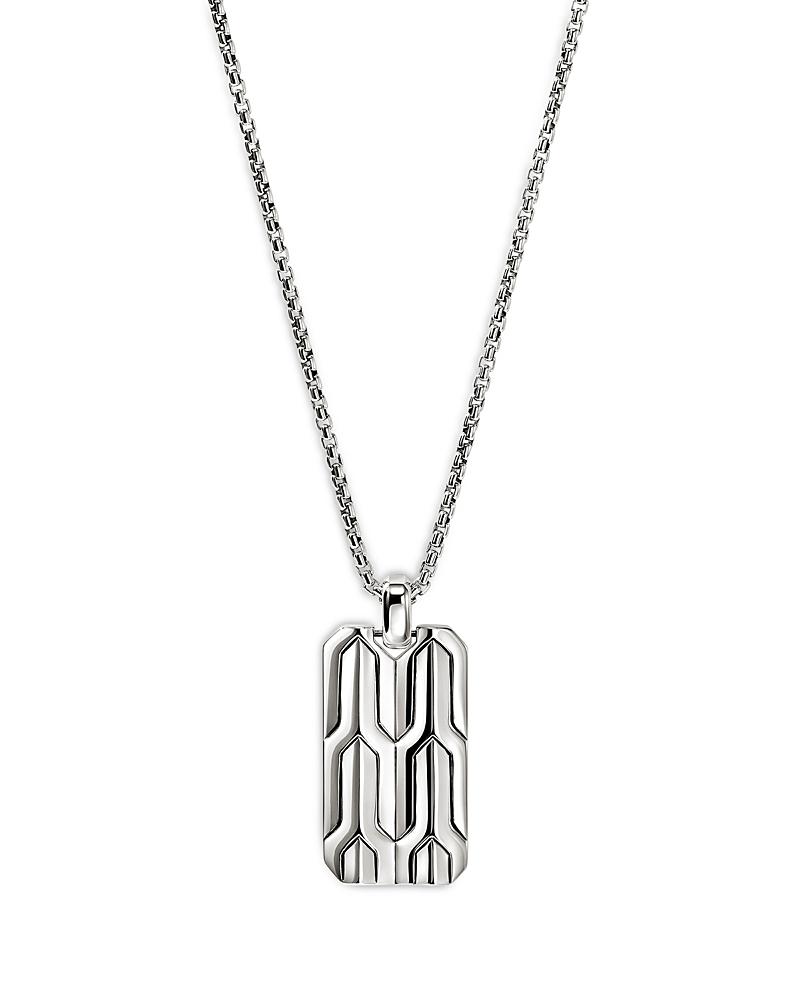 John Hardy Mens Sterling Silver Icon Dog Tag Pendant Necklace, 22 Product Image