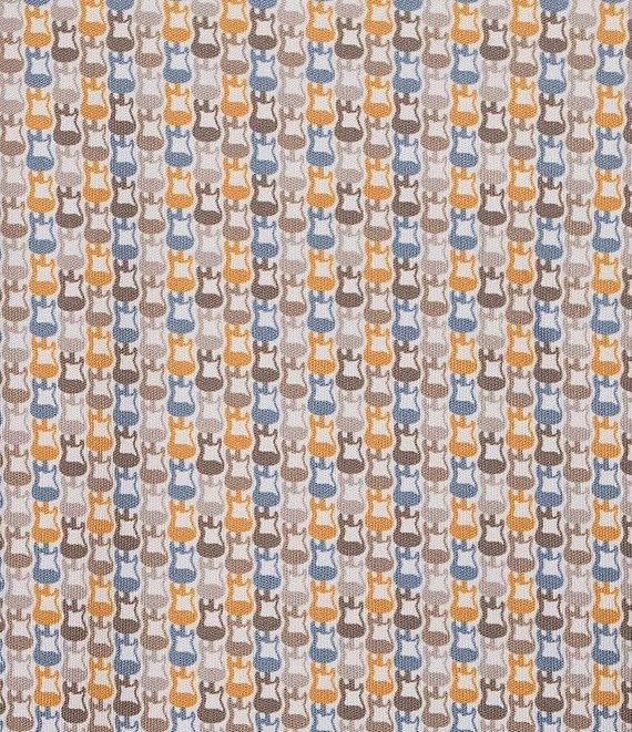 Cremieux Premium Denim Guitar Print Short Sleeve Coat Front Knit Shirt Product Image