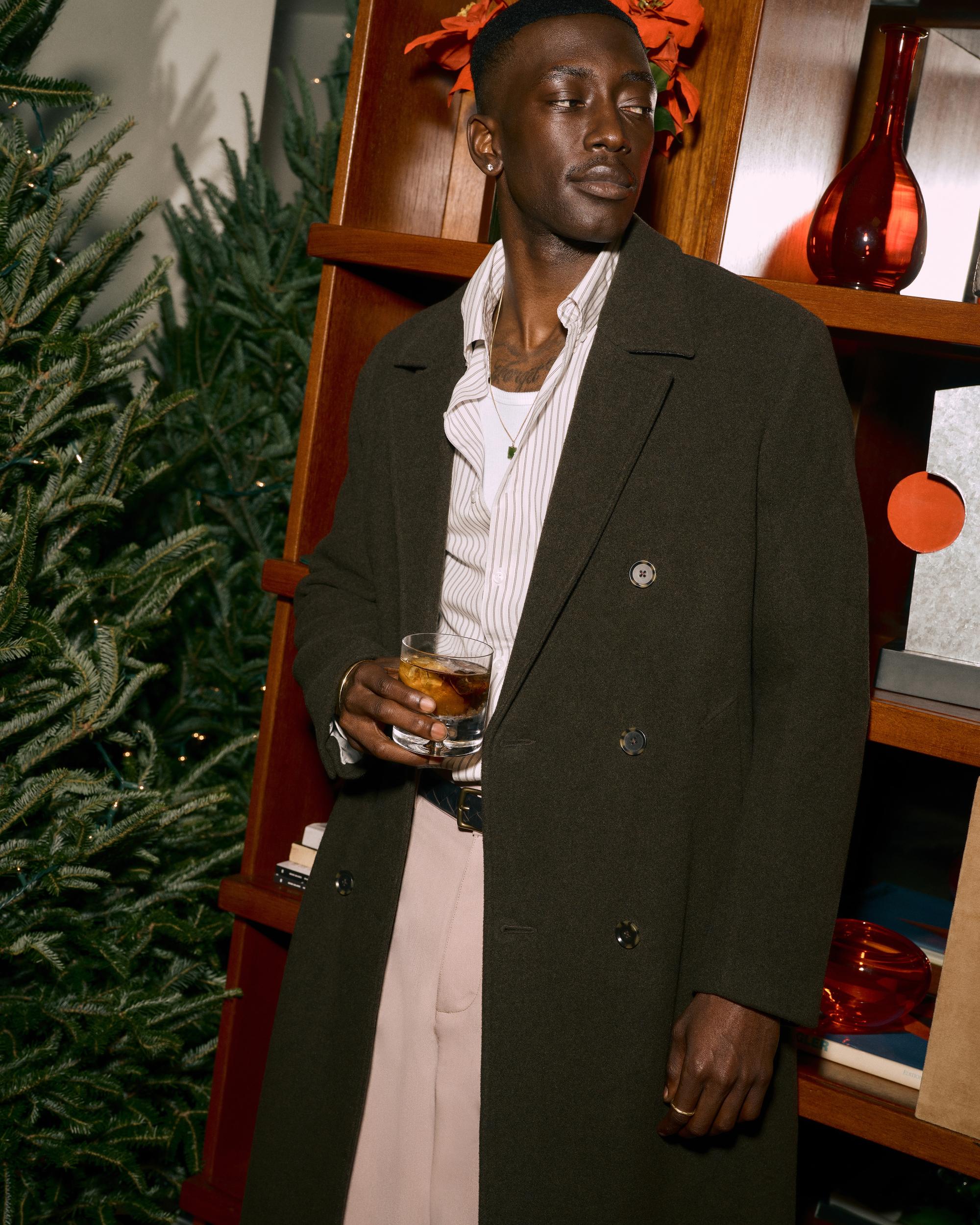 Double-Breasted Long Coat Product Image