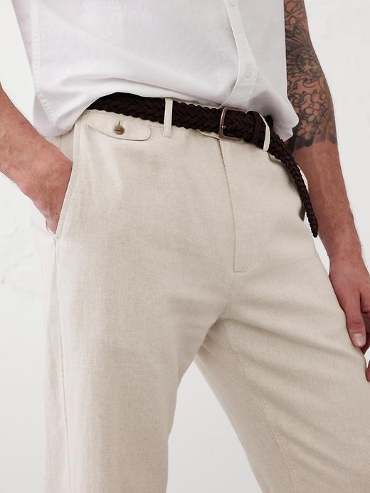 Slim-Straight Linen-Blend Trouser Product Image