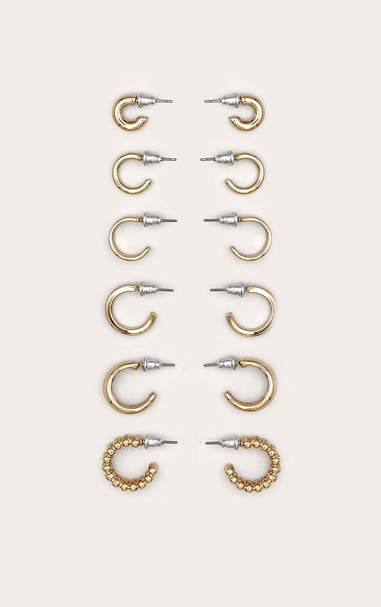 Gold Assorted Mini Huggie Multipack Hoop Earrings Product Image