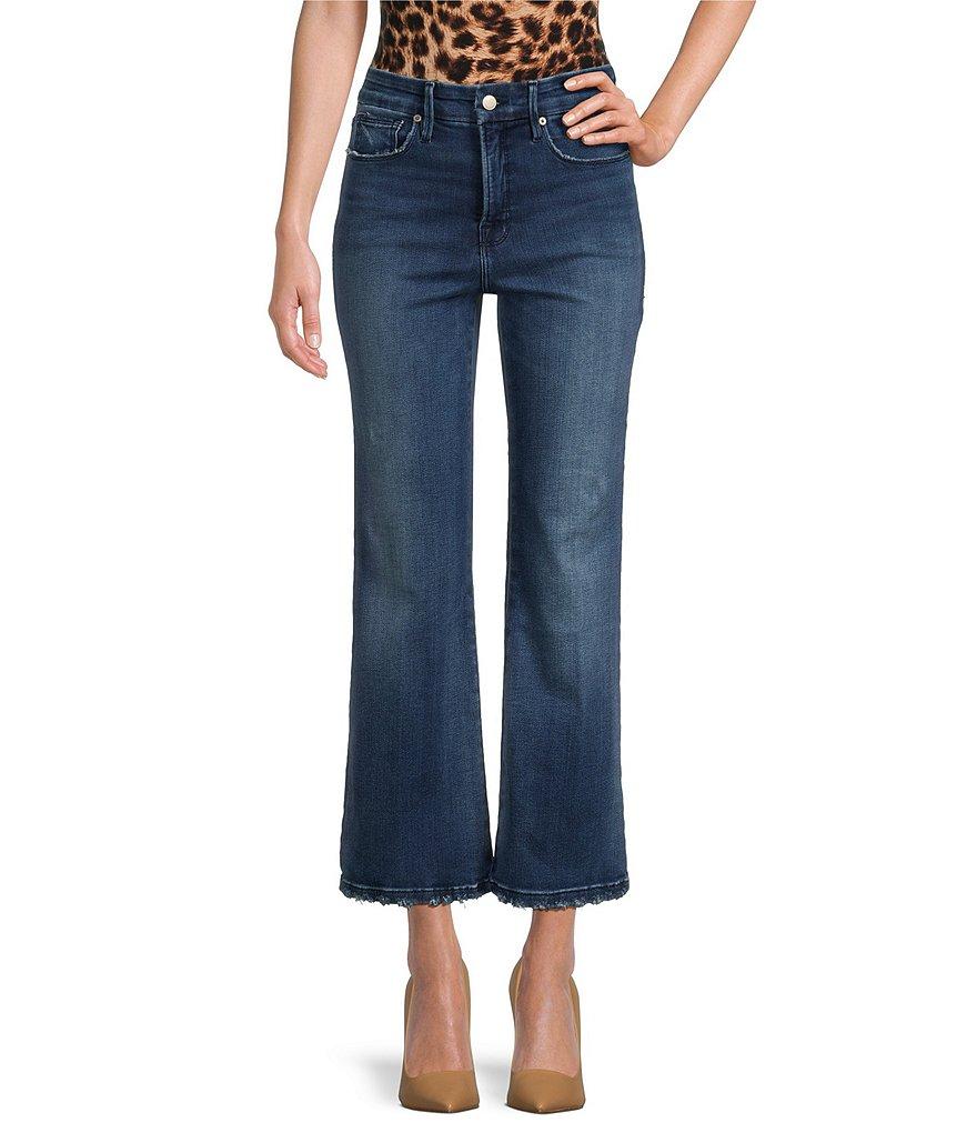 Good American Soft Tech Good Legs Mid Rise Cropped Mini Boot Jeans Product Image