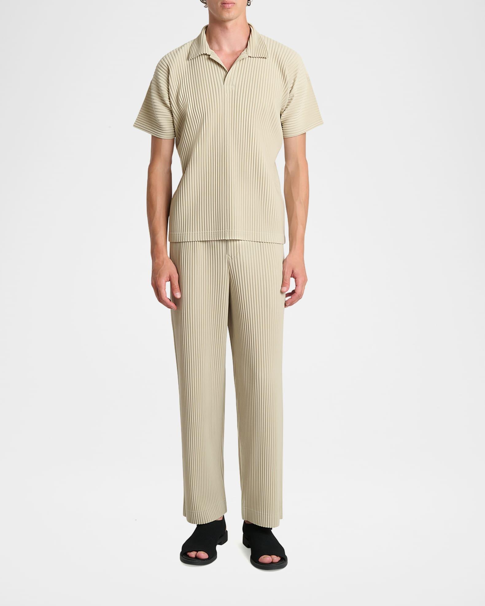 Men's Pleated Polo Shirt Product Image