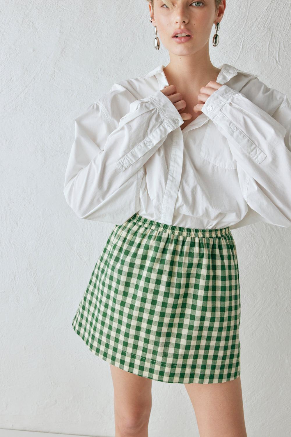 Elka Mini Skirt Green Check Product Image
