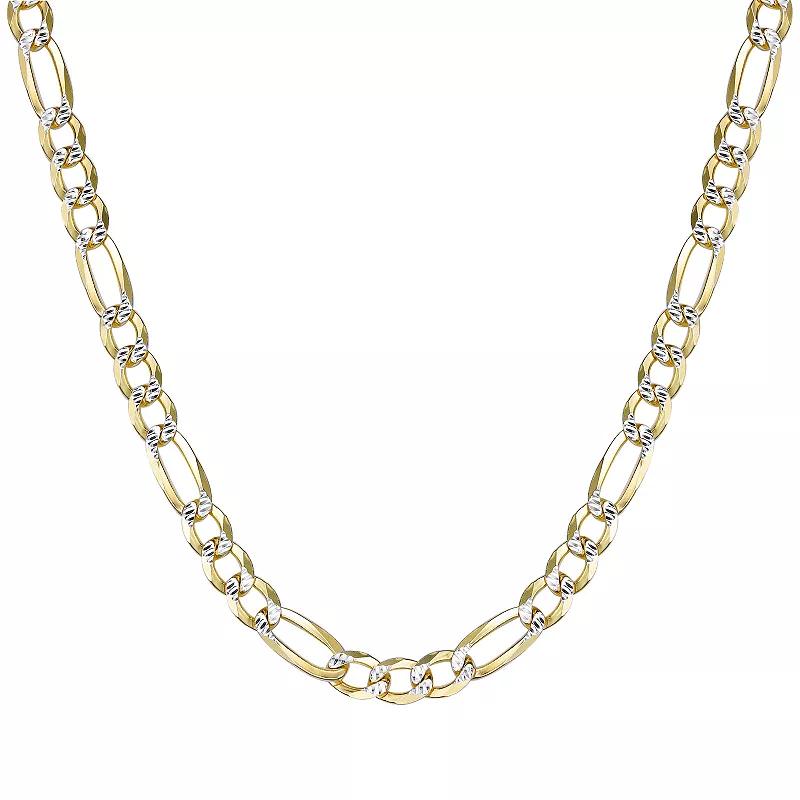 Men's LYNX 14k Gold Over Silver 7.6mm Flat Figaro Chain Necklace, Size: 24", Gold Tone Product Image