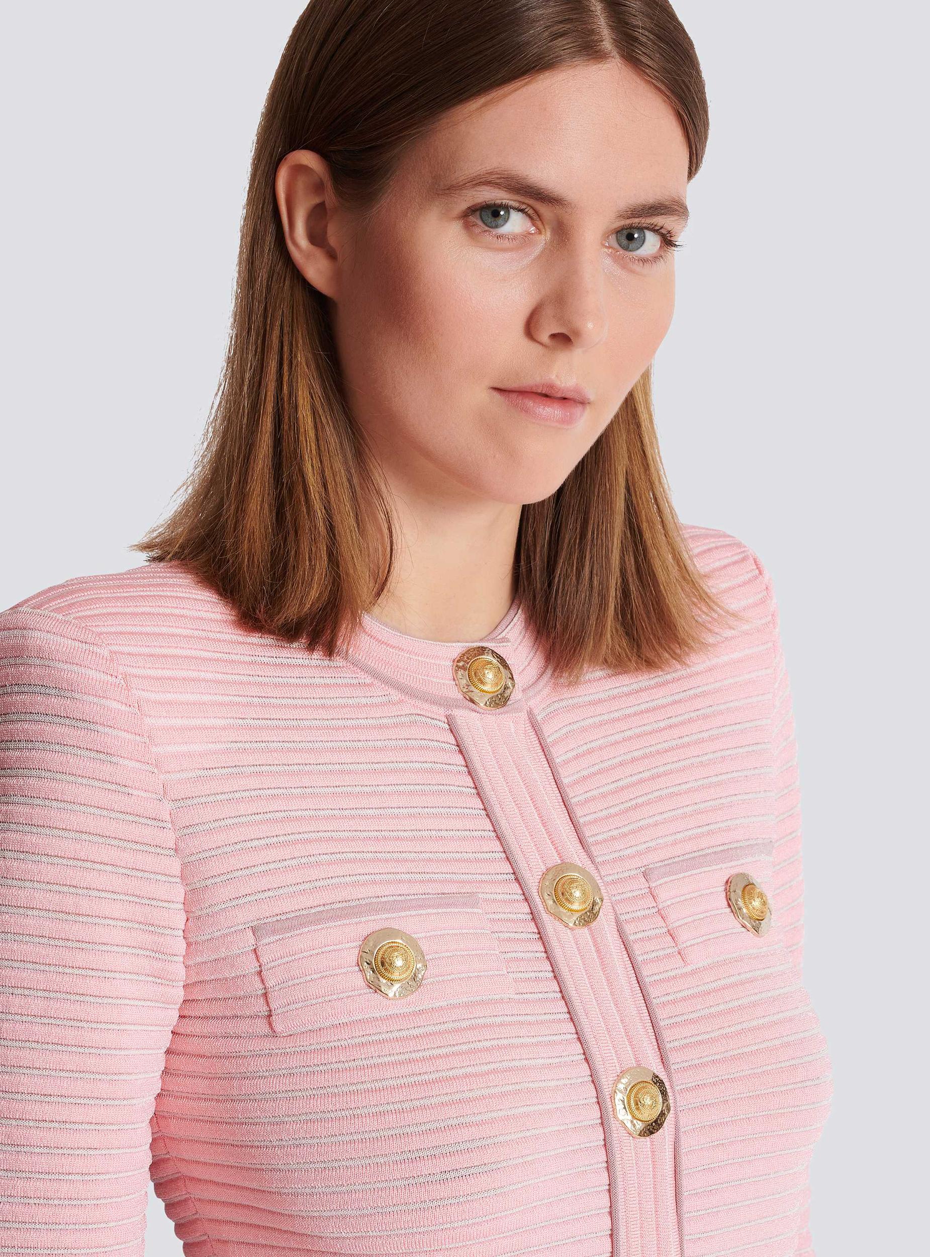 Long-sleeved textured knit cardigan Product Image