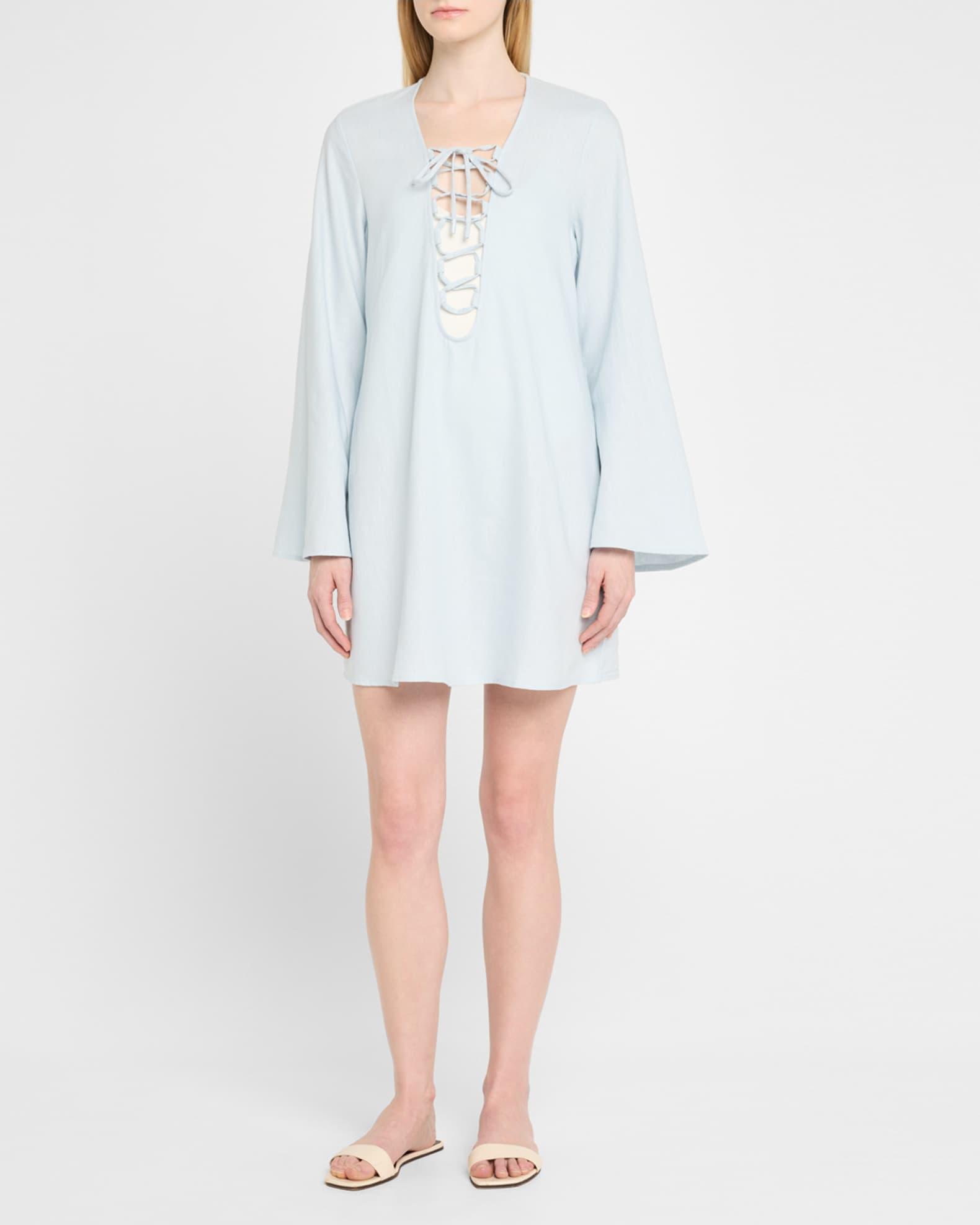 Tie-Front Mini Dress Coverup Product Image