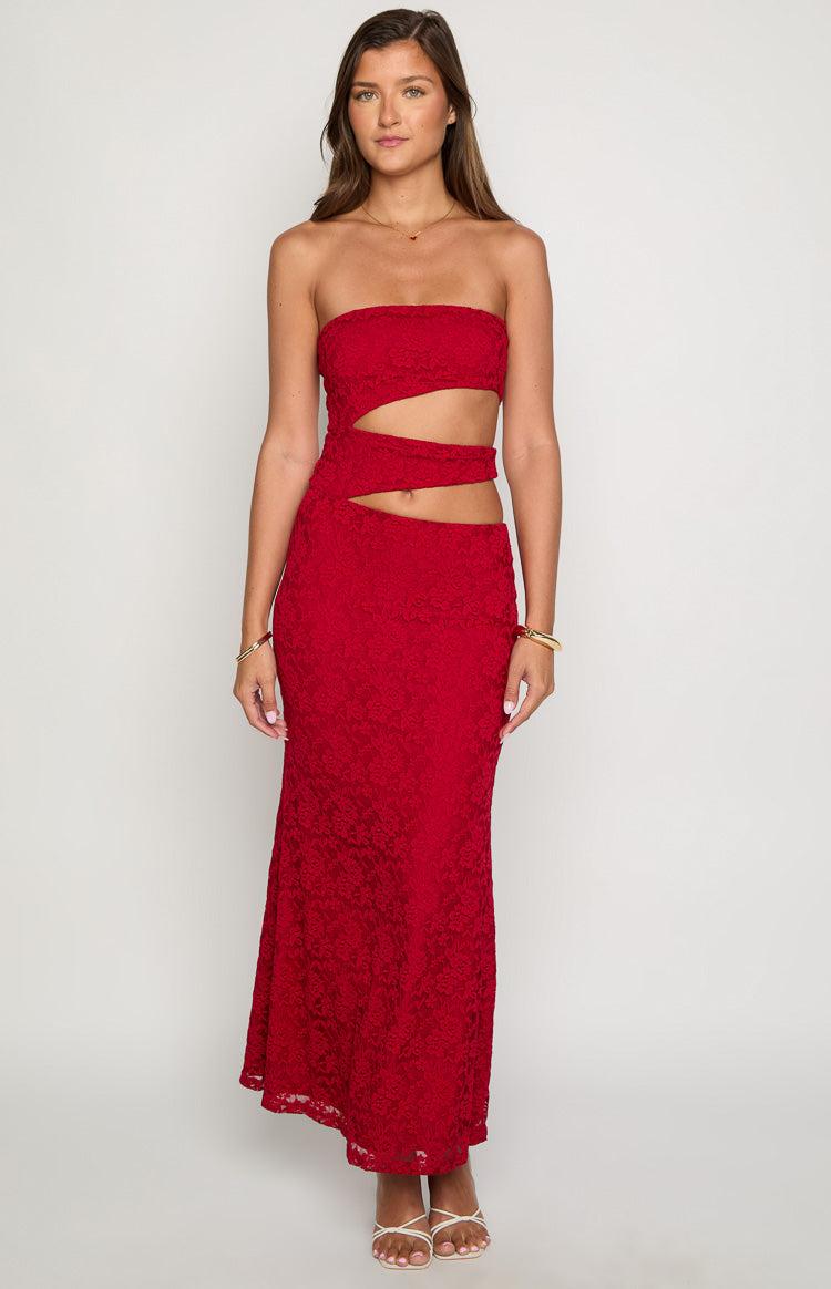Rae Red Strapless Maxi Dress Product Image