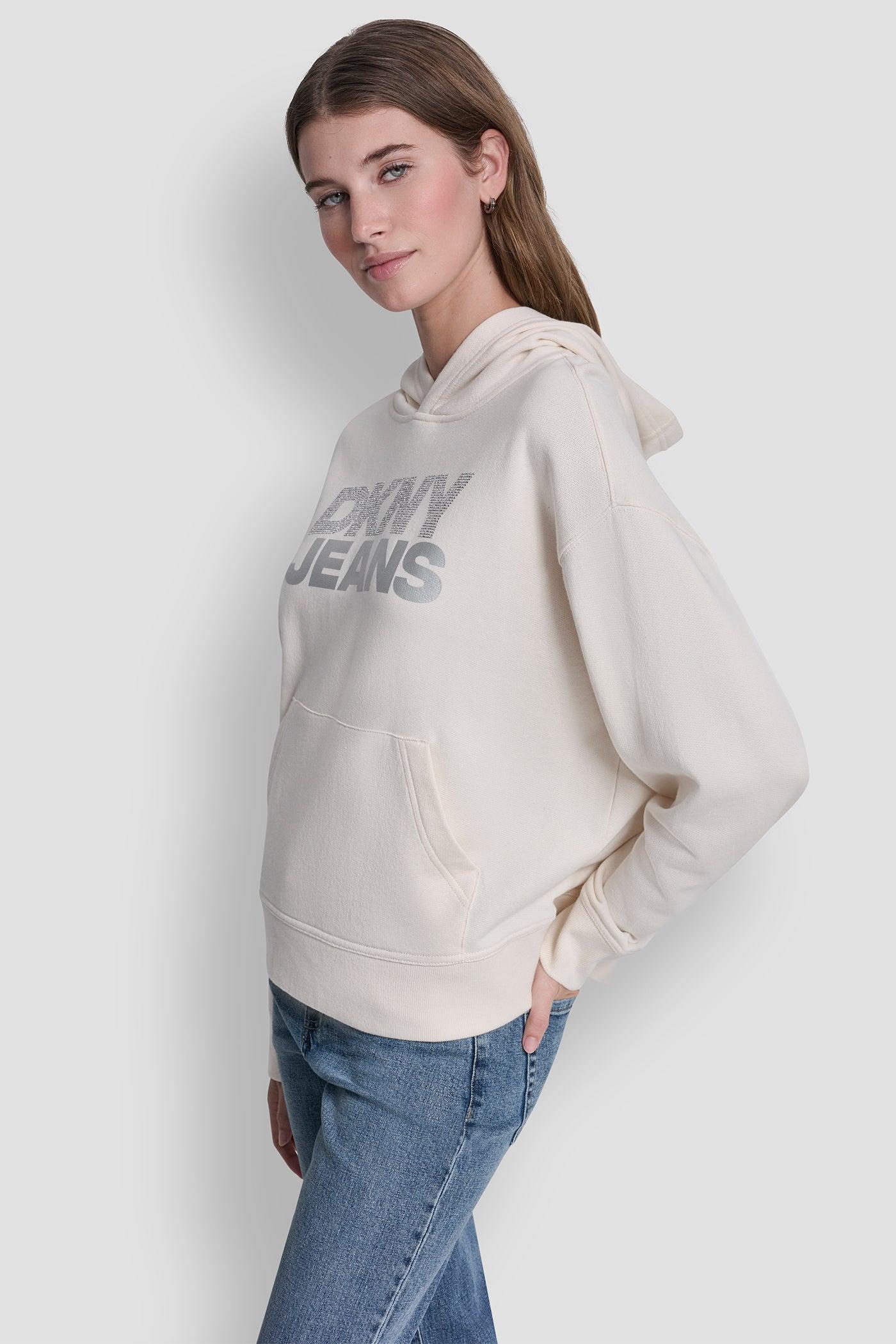 STACKED RHINESTONE FOIL LOGO HOODIE Product Image