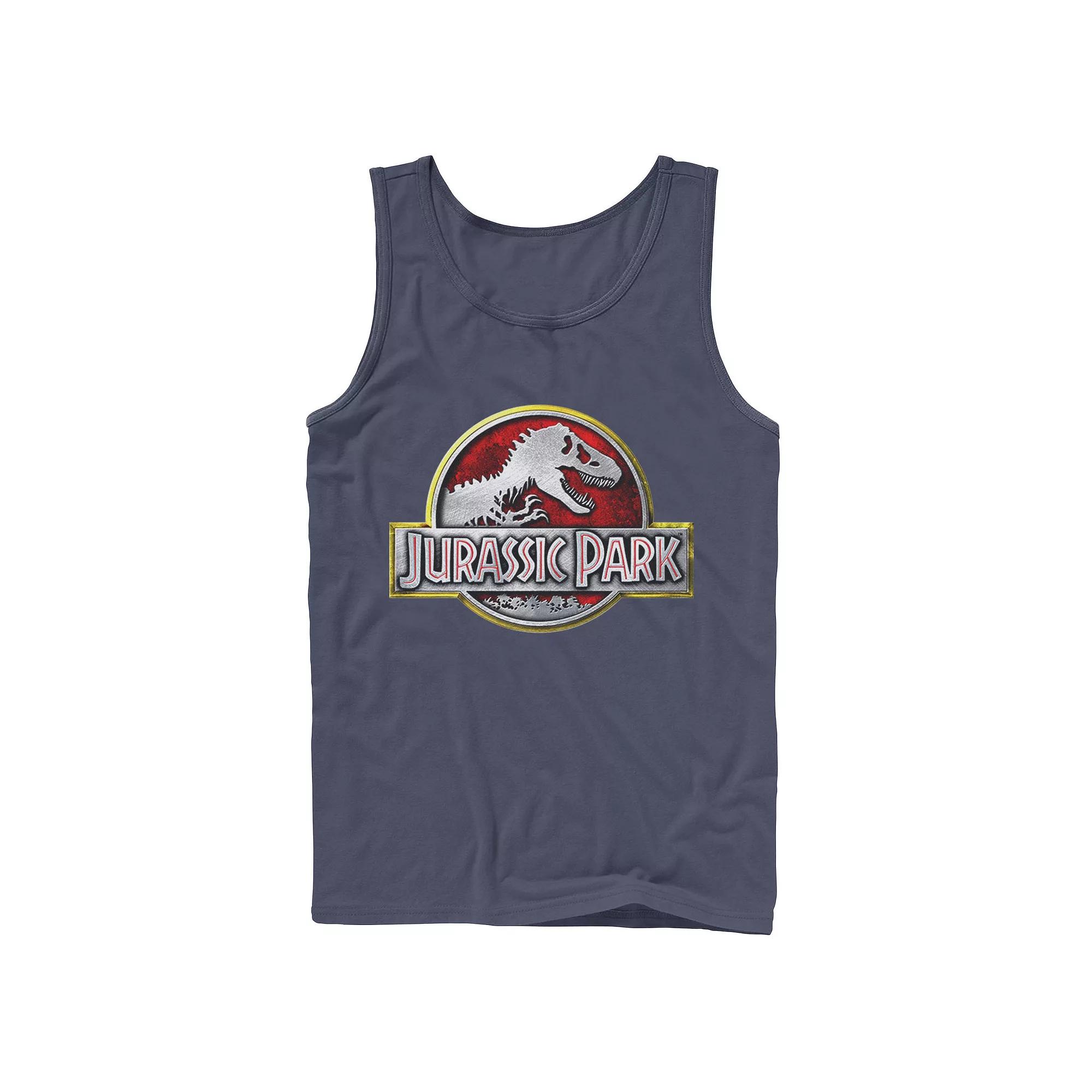 Men's Jurassic Park Chrome Logo Tank Top,  Product Image