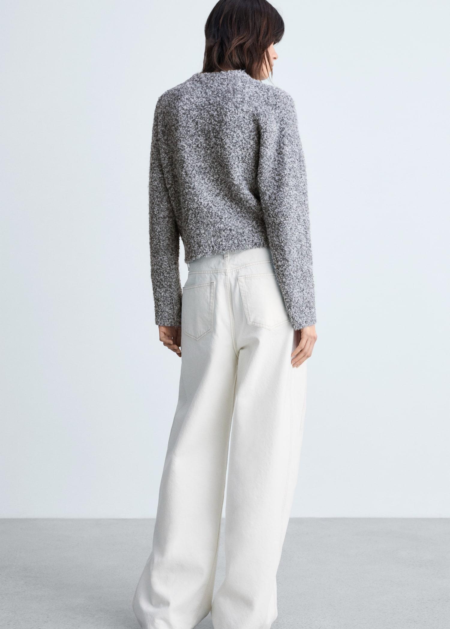 Round-neck bouclé sweater - Women | MANGO USA Product Image