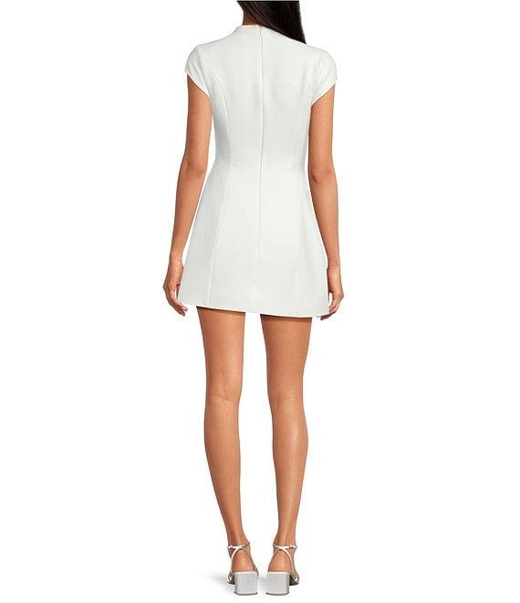 Bardot Delphi Crew Neck Cap Sleeve Balloon Skirt Mini Dress Product Image