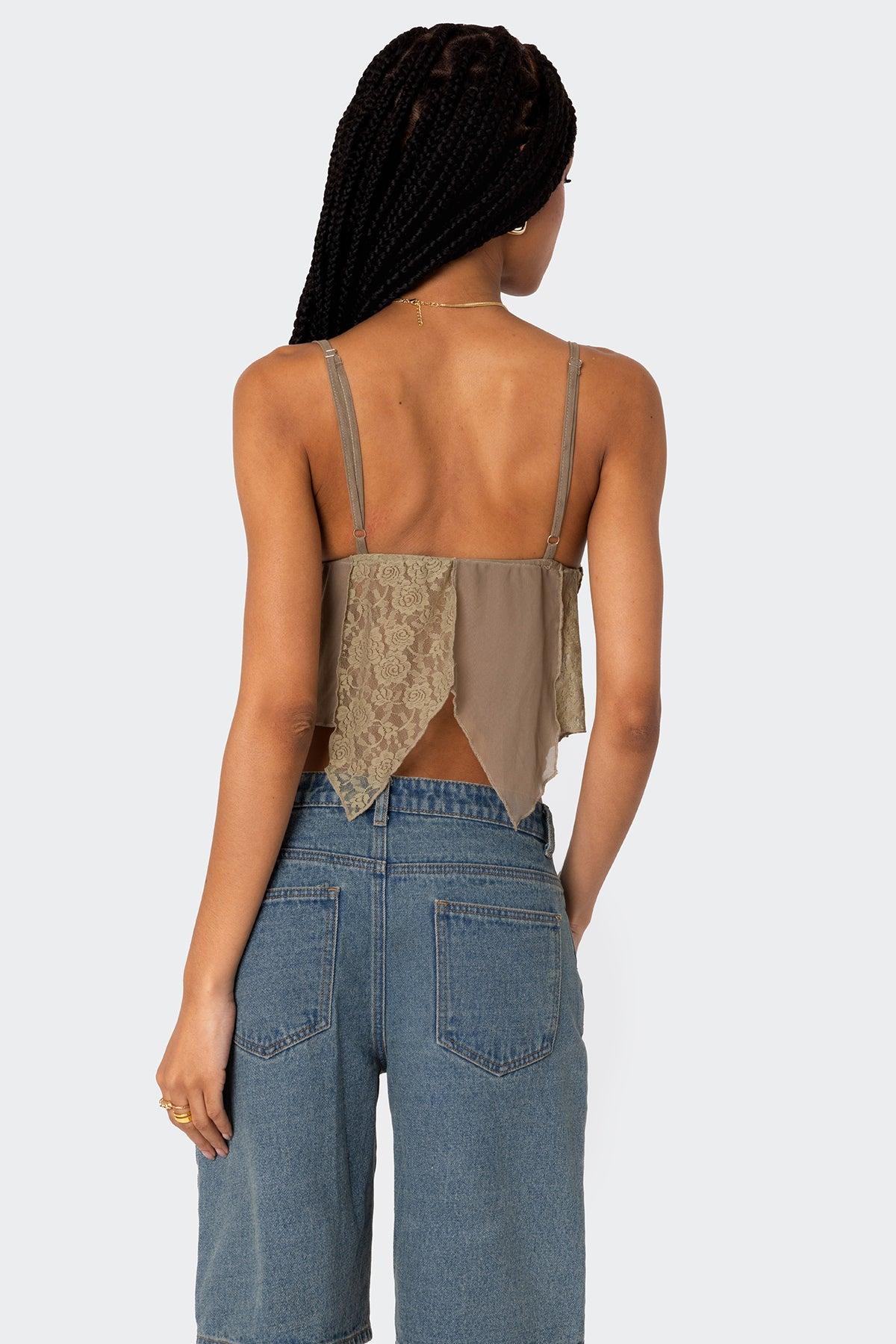 Patchwork Lacey Mesh Top Product Image