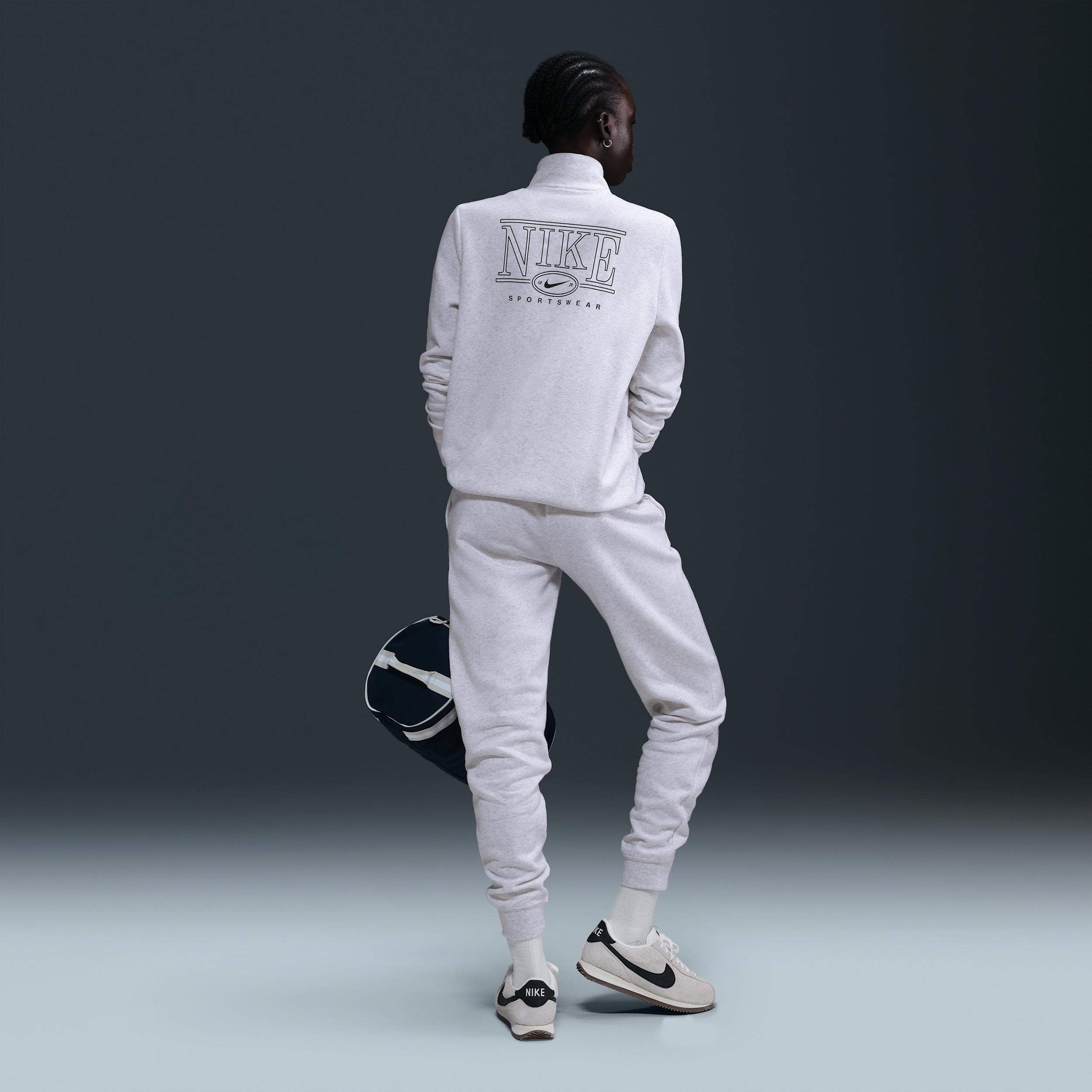 Womens Nike Sportswear Club Fleece Mock-Neck 1/2-Zip Graphic Top | HJ0985-051 Product Image