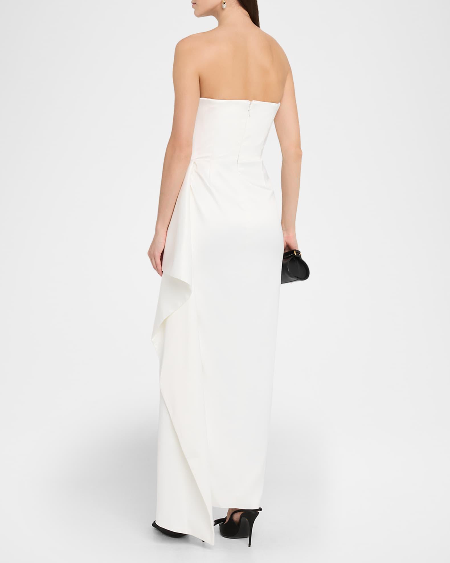 Erelyn Draped Side-Slit Satin Column Gown Product Image