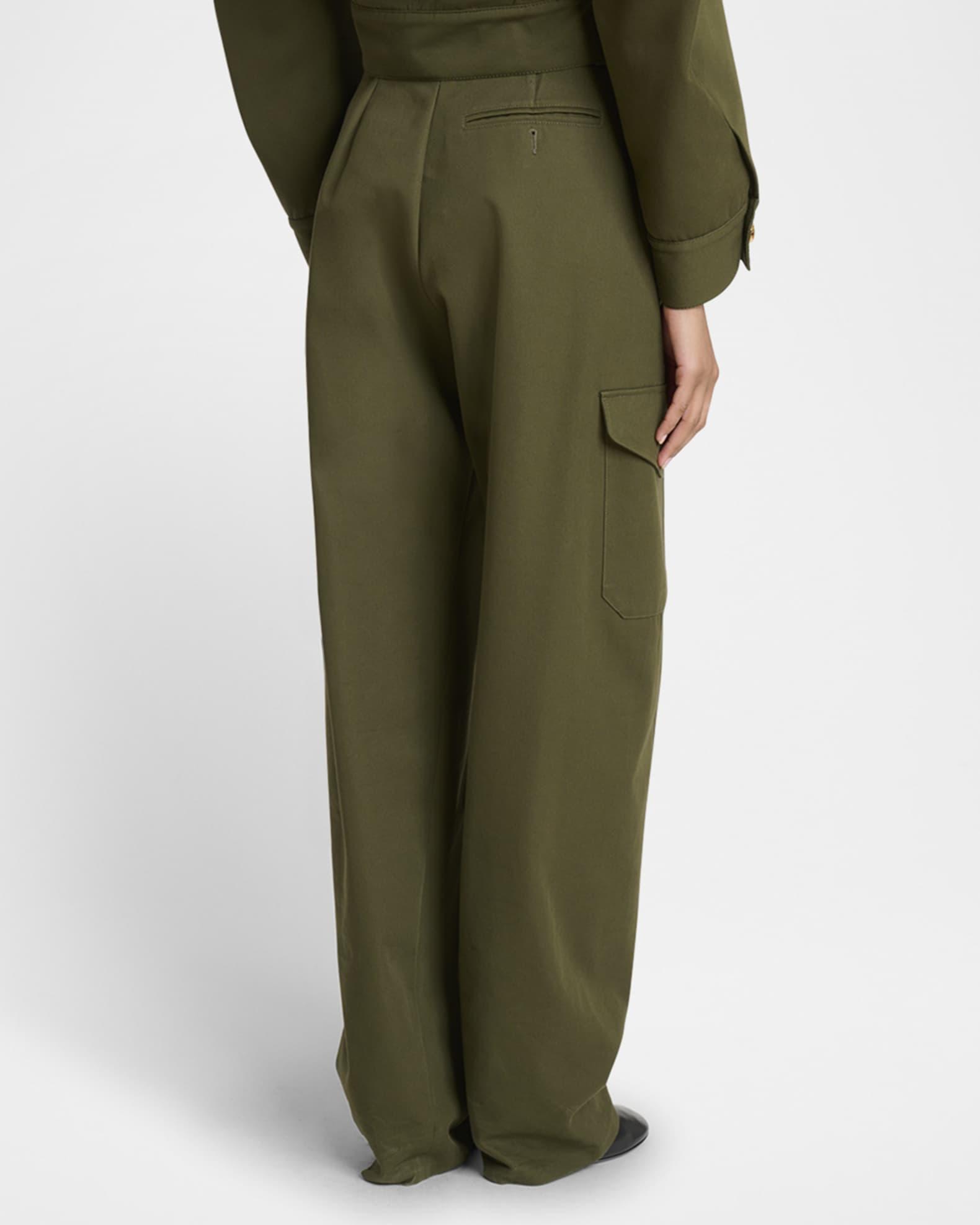 Barrel Leg Cargo Wool Trousers Product Image