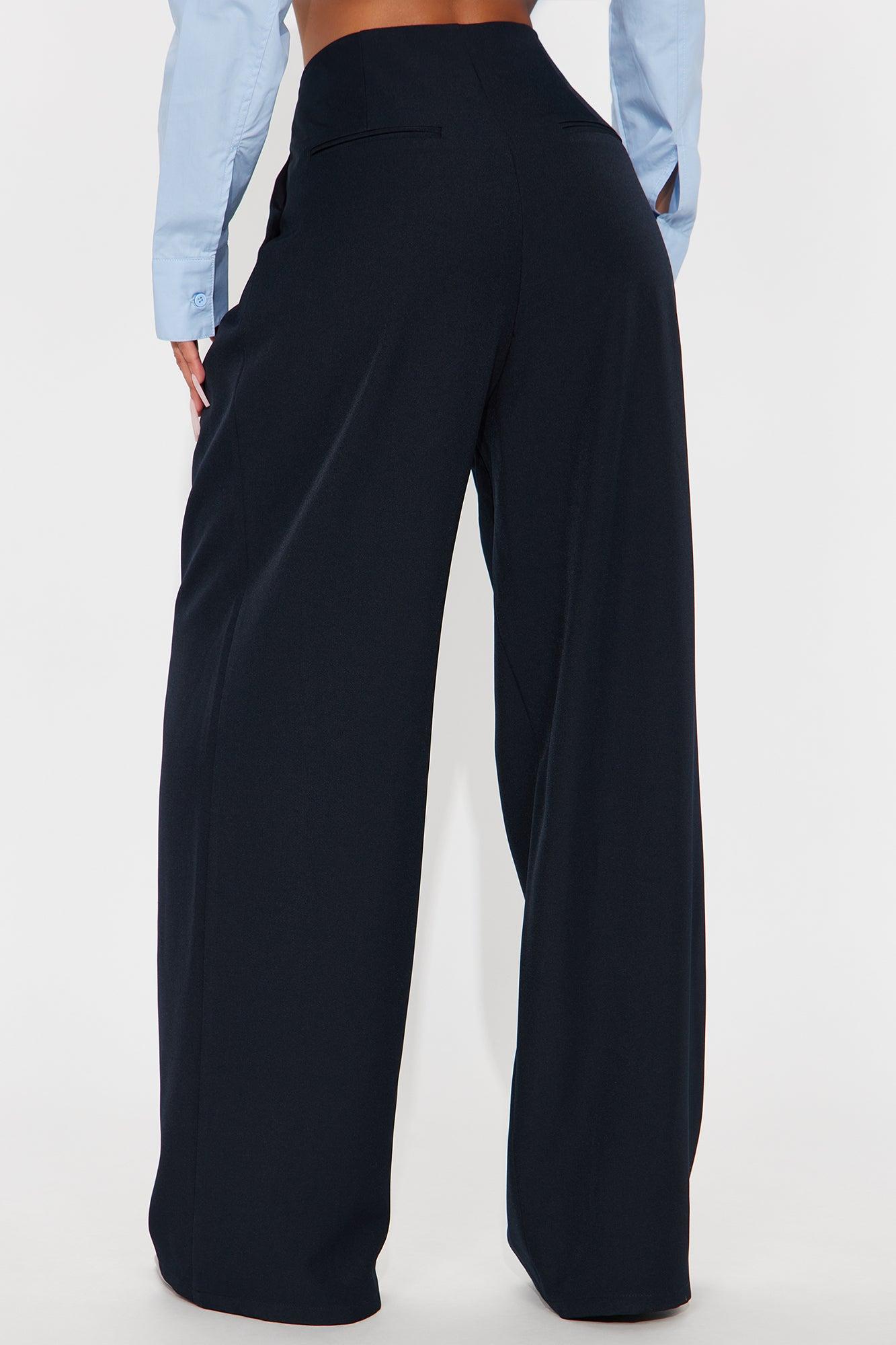 Candice High Waist Pleated Trouser Pant 33″ - Navy Female Product Image