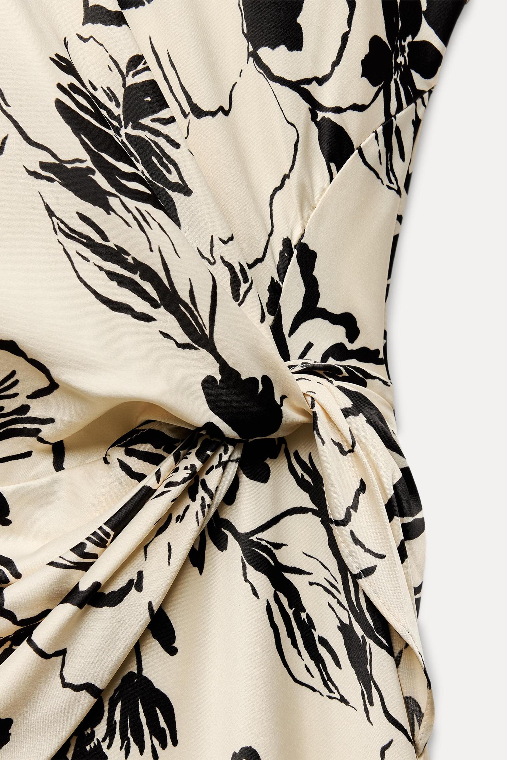 SATIN PRINT MIDI DRESS Product Image