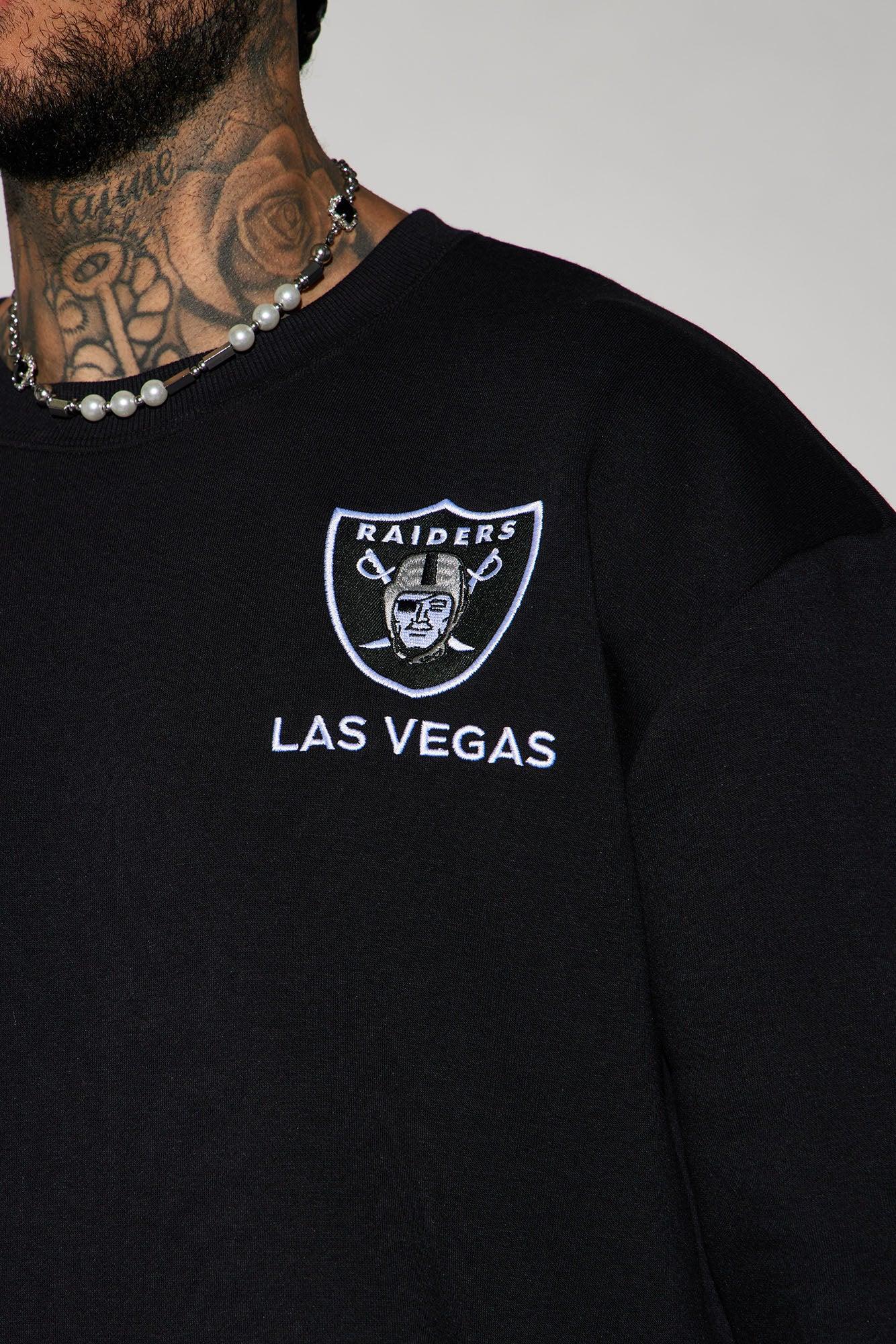 Raiders Higher Education Fleece Crew Neck Sweater - Black/combo Male Product Image