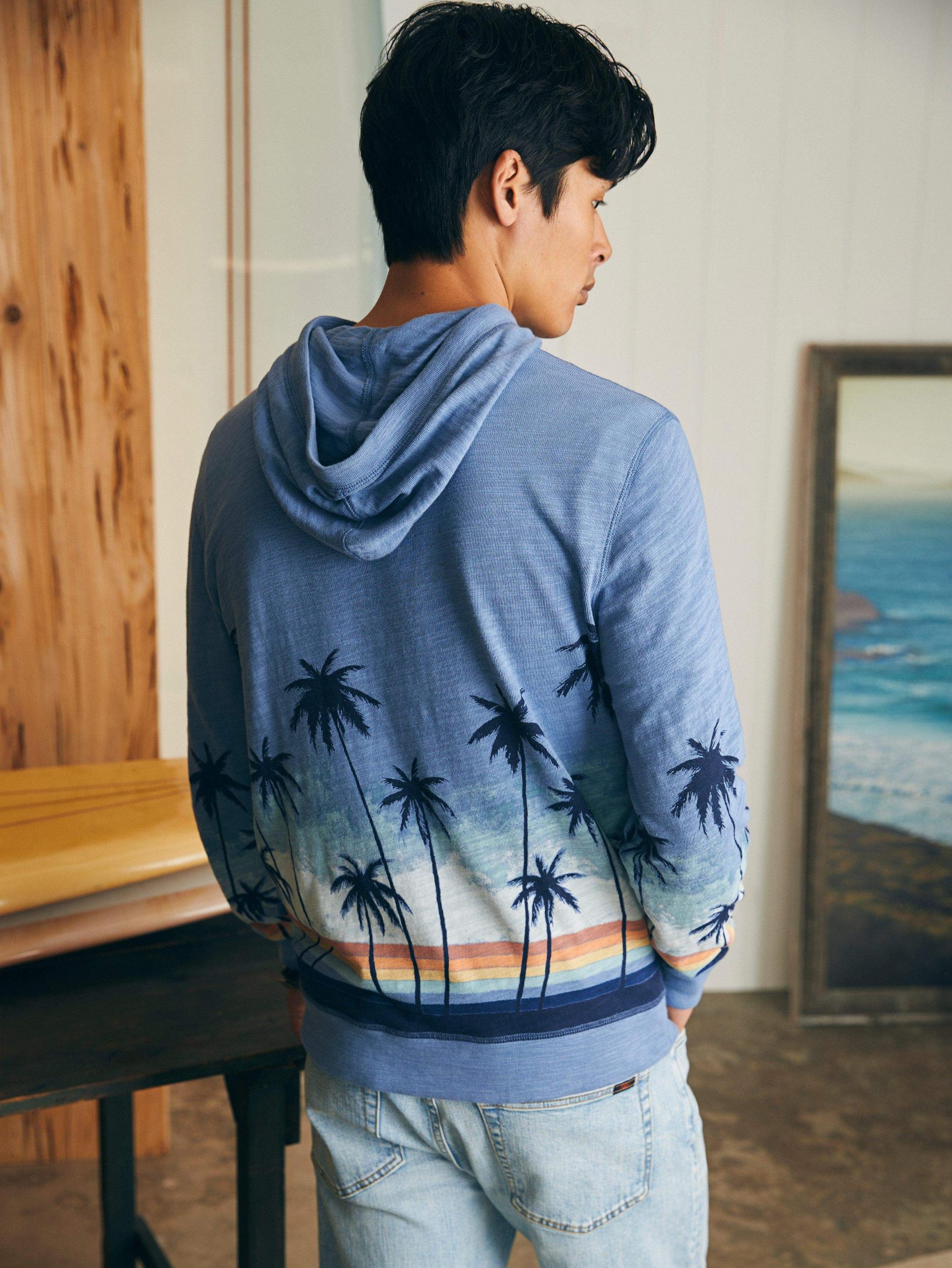 Sunwashed Slub Hoodie (Tall) - Palm Rainbow Ombre Male Product Image