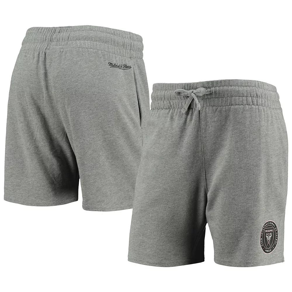 Women's Mitchell & Ness Heathered Gray Inter Miami CF Logo Shorts,  Product Image