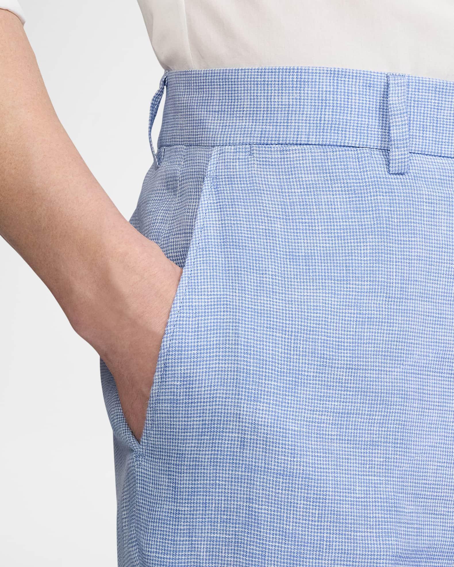 Men's Hand-Tailored Houndstooth Linen Trousers Product Image