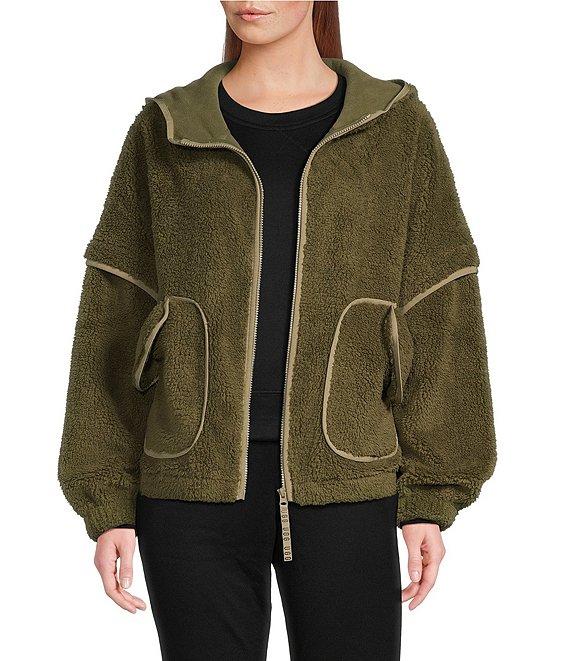 UGG Mariella UGGFluff Long Sleeve Zip-Front Fleece Hoodie Product Image