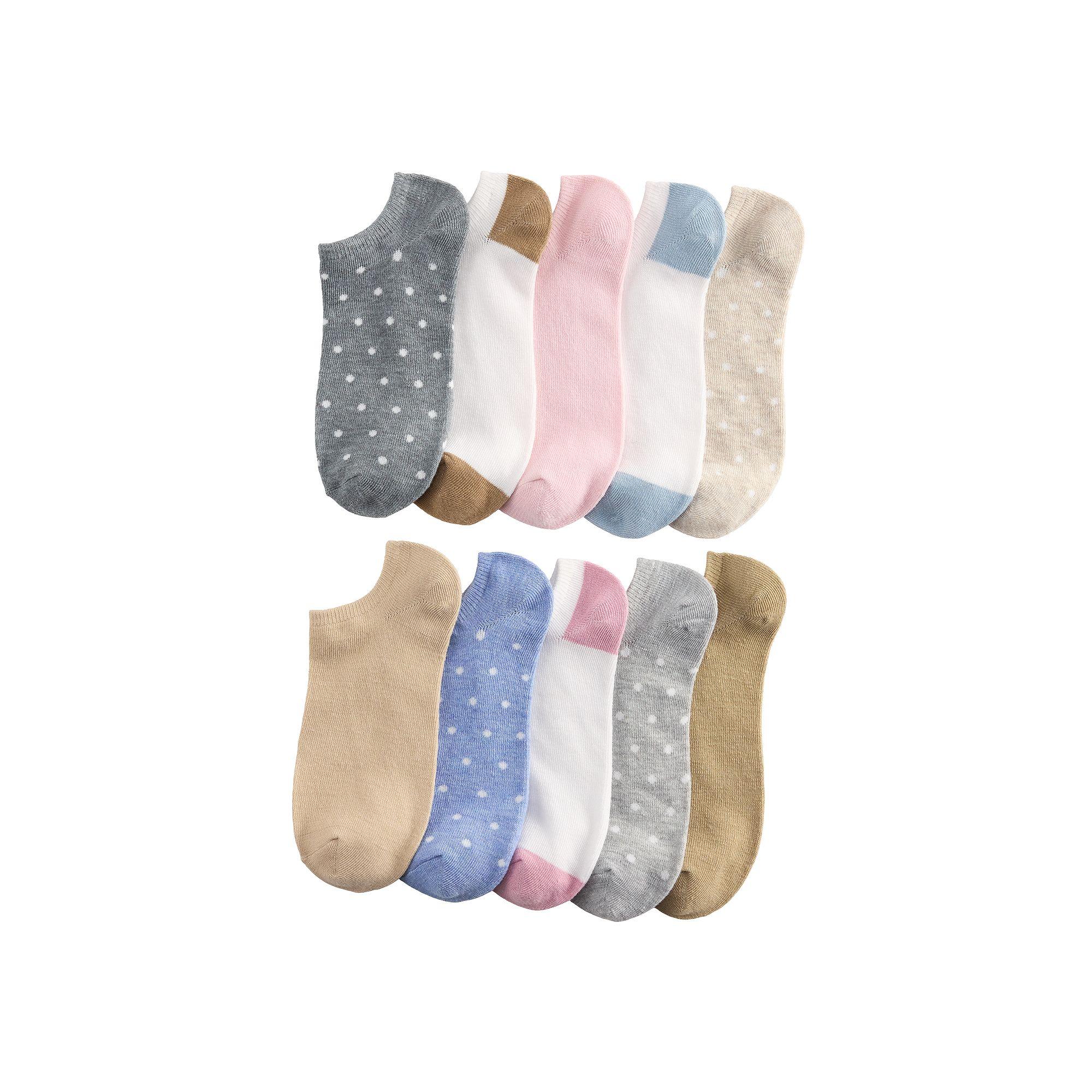 Women's Sonoma Goods For Life® 10-Pack Mini Dots No-Show Socks, Size: 9-11, Brown Product Image