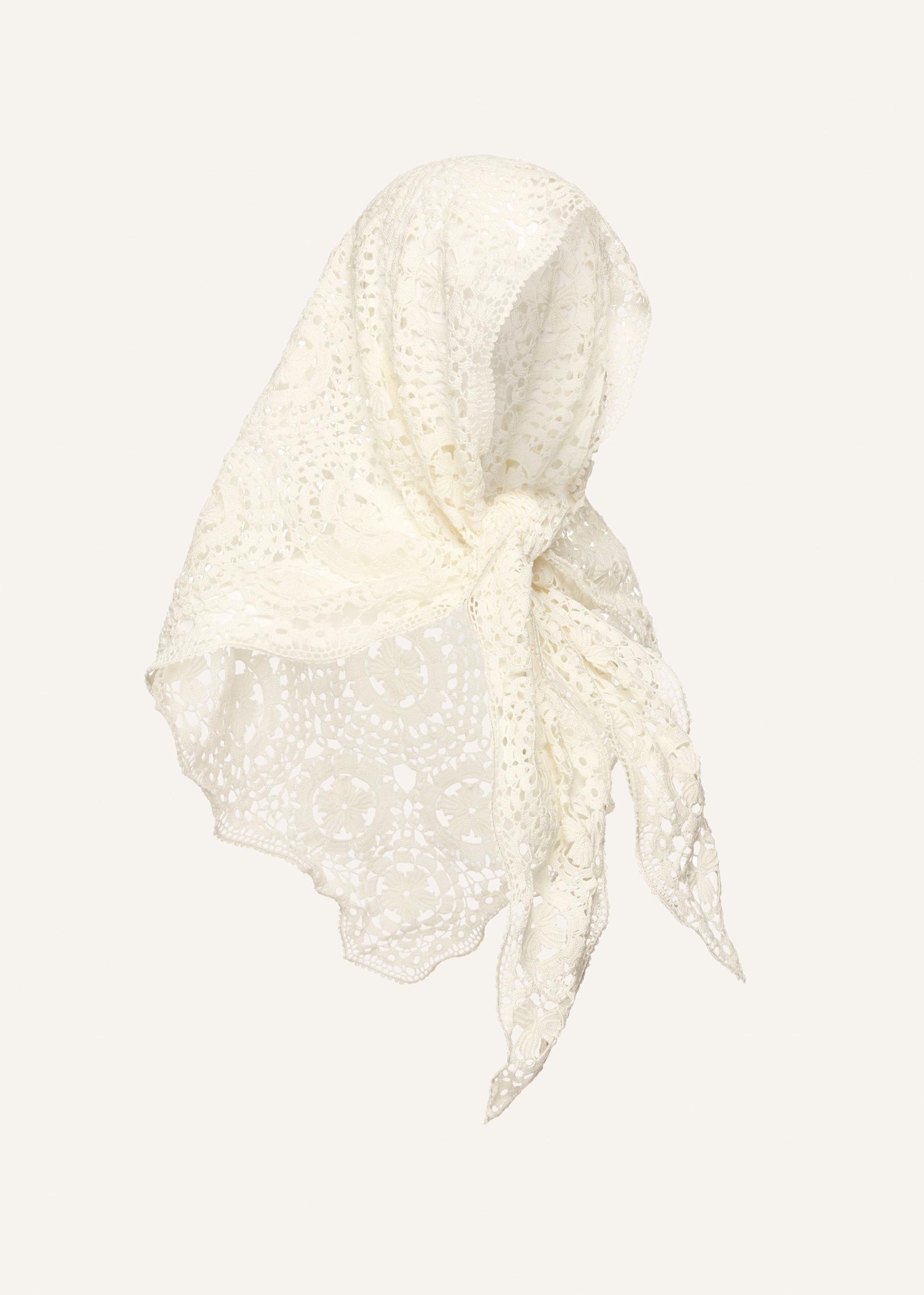 XL crochet scarf in cream Product Image